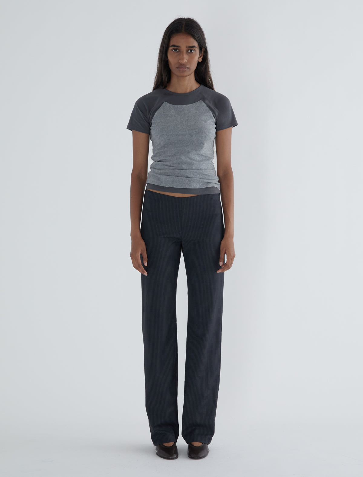 Malek striped suit pants back detail
