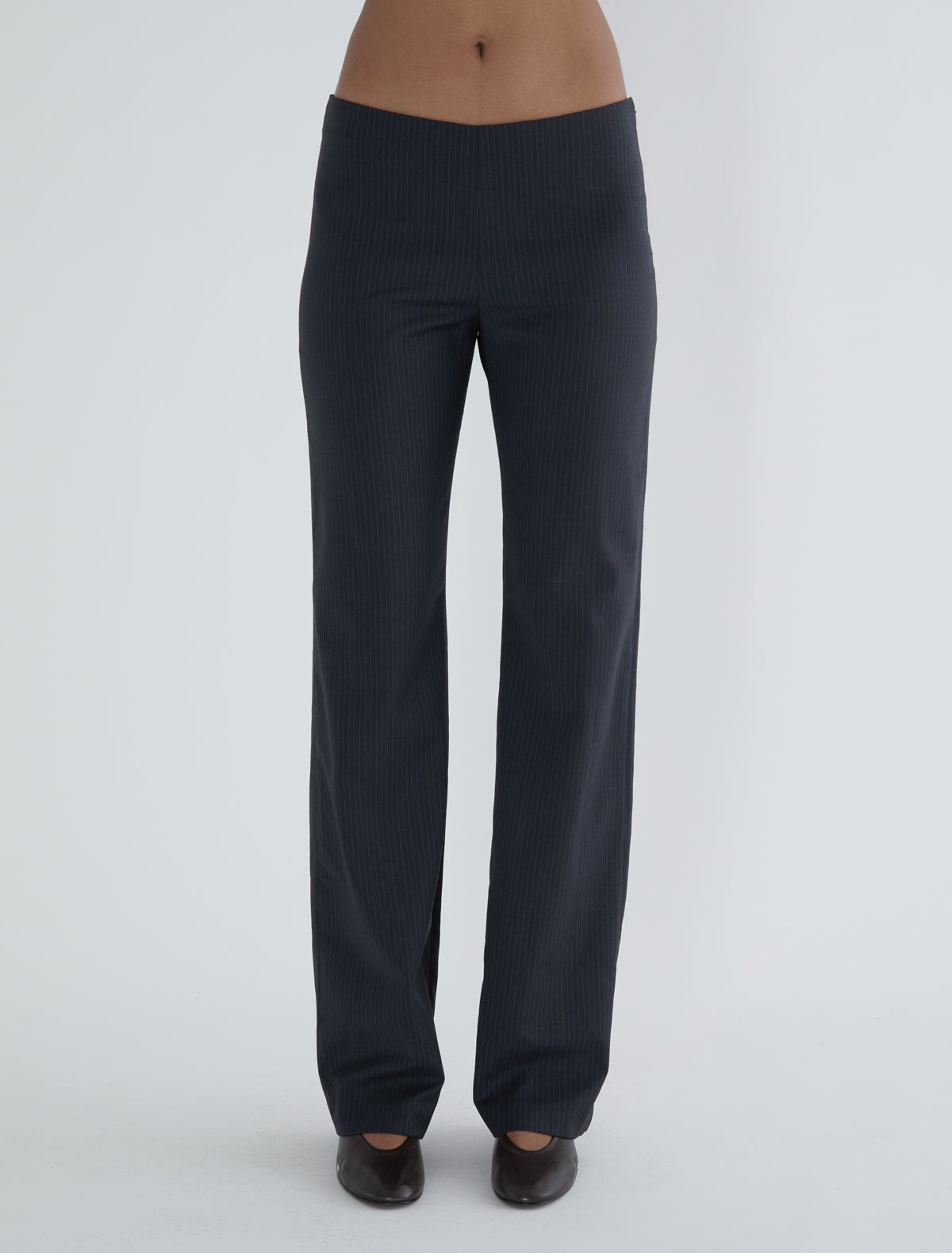 Malek striped suit pants back detail