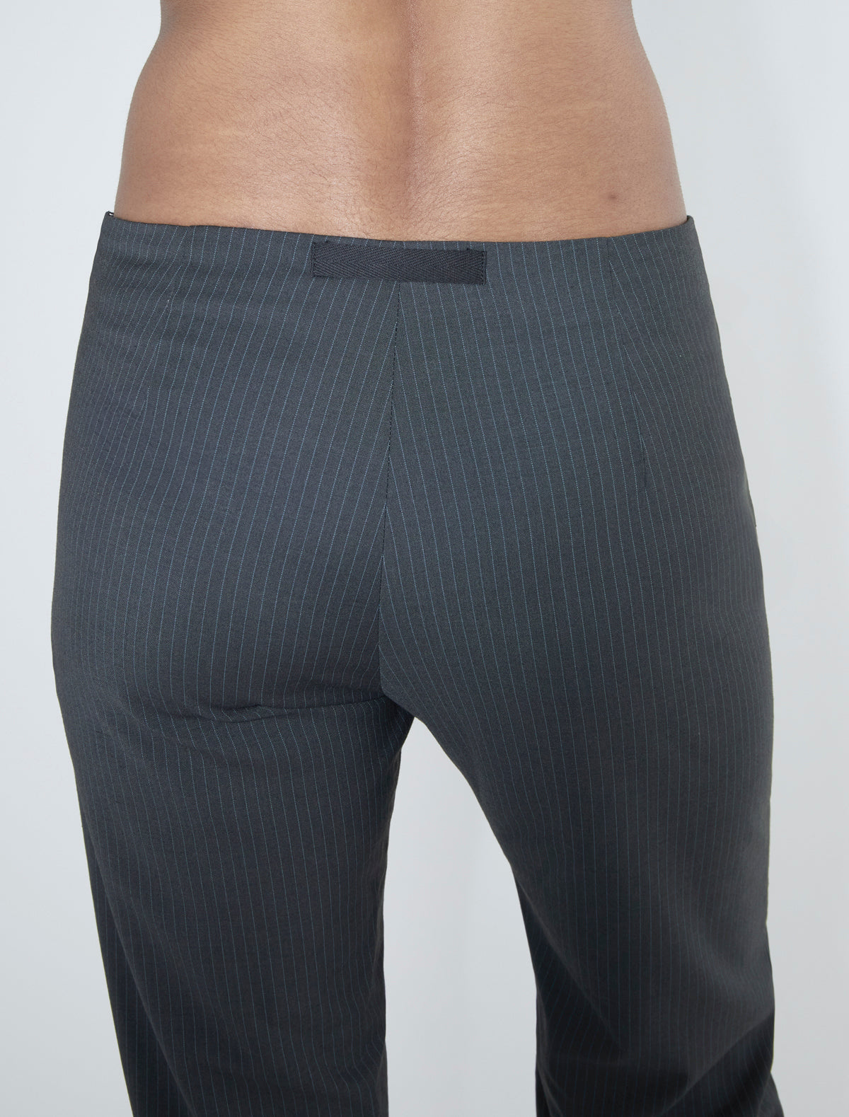Malek striped suit pants back detail