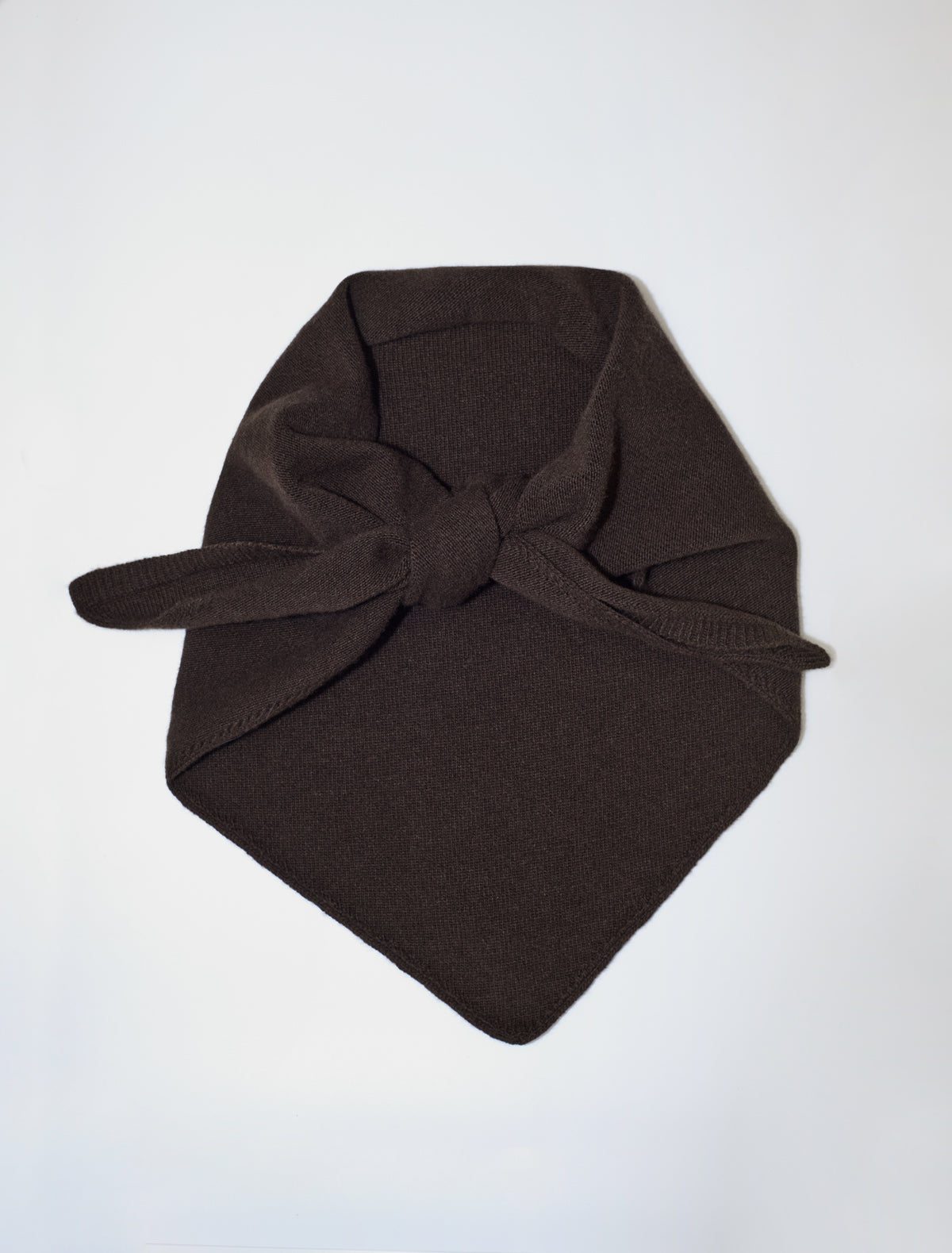 Prima soft warm wool triangle scarf brown