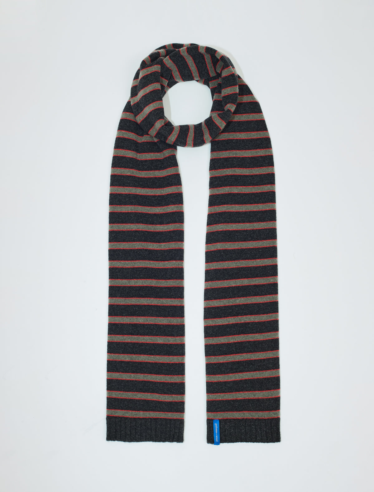 Bela warm wool striped scarf darkgrey