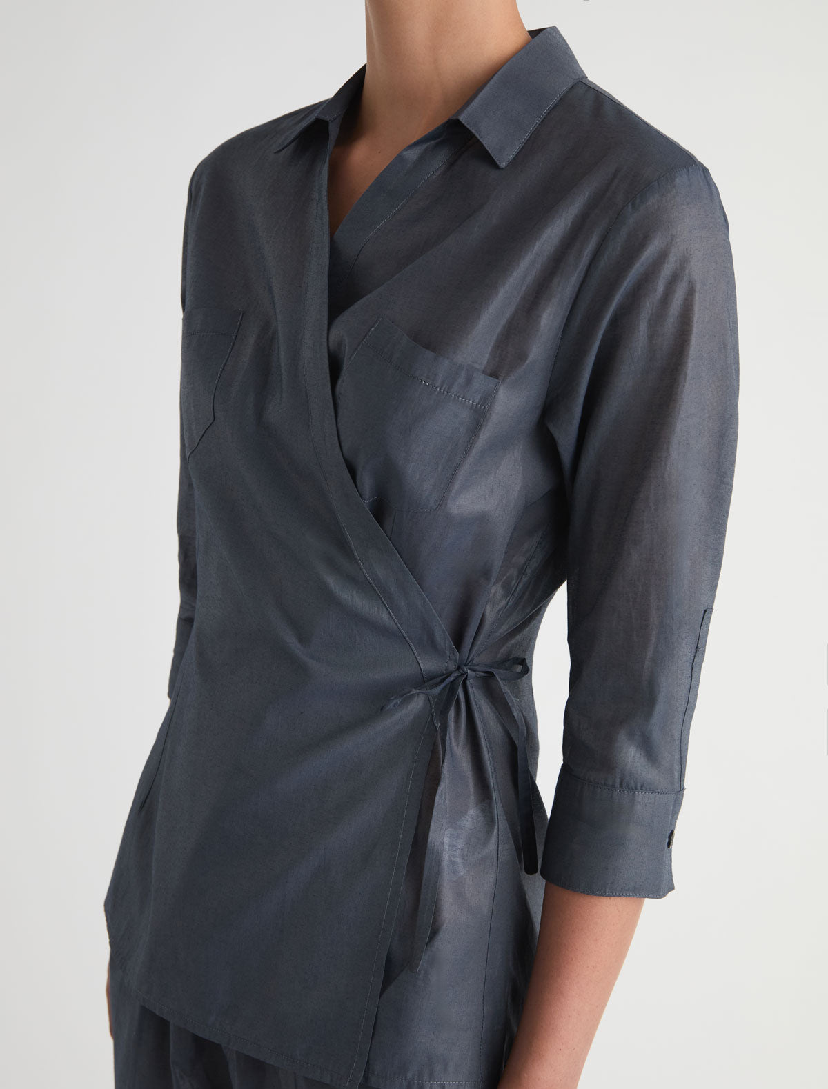RICER-Elbow-length sleeve wrap shirt with front pockets – paloma wool