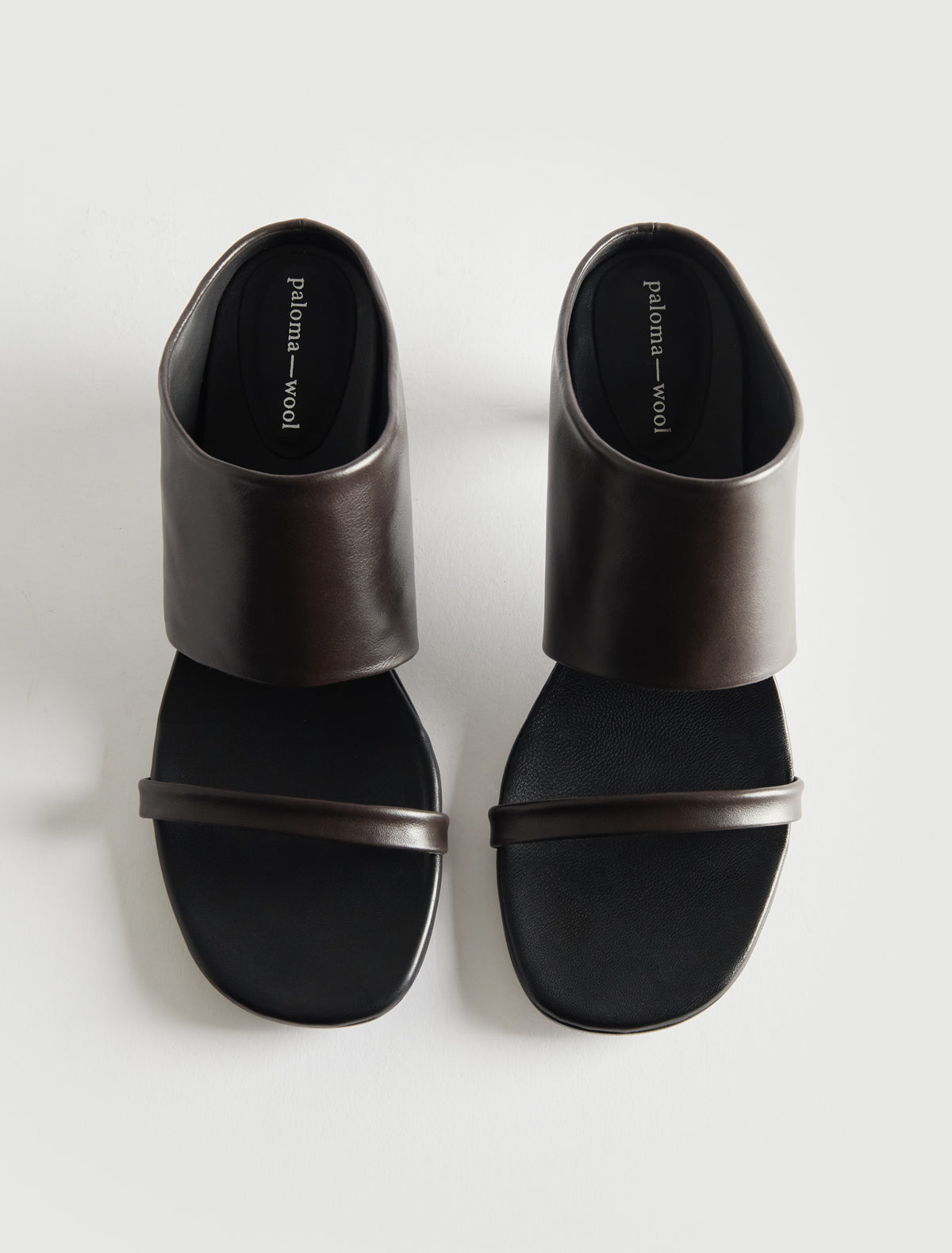 Roberta double strap sandal thin toe strap wide vamp strap brown