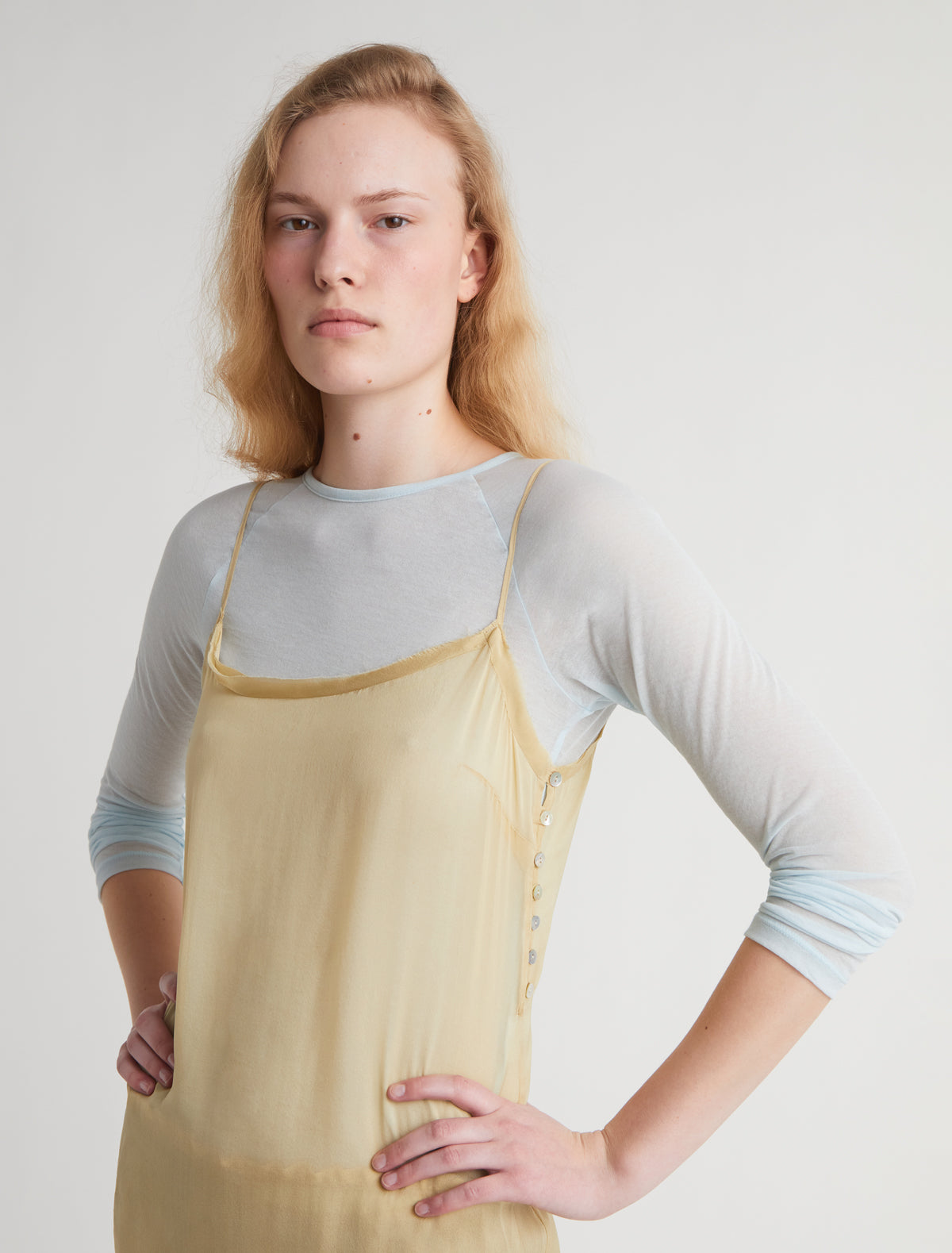 Short enos short silk slip dress ruffle detail