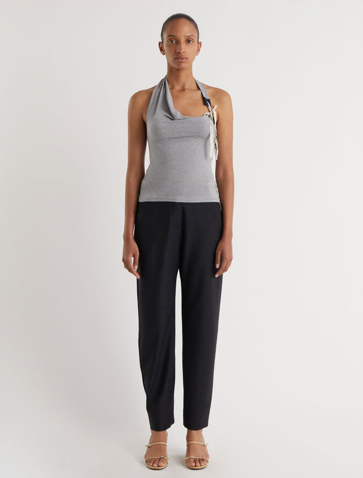 paloma wool ストレッチ タンクトップ‌ SIMP-Navy sleeveless top featuring twisted shoulder details