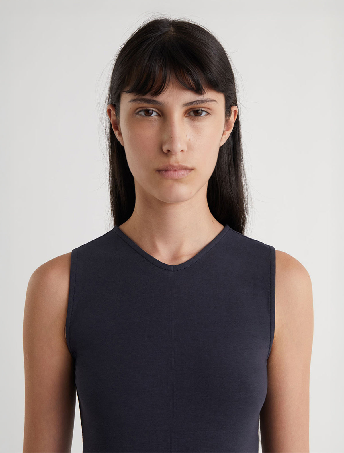 SUNI-Blue dress with fabric patch details at the hips featuring
