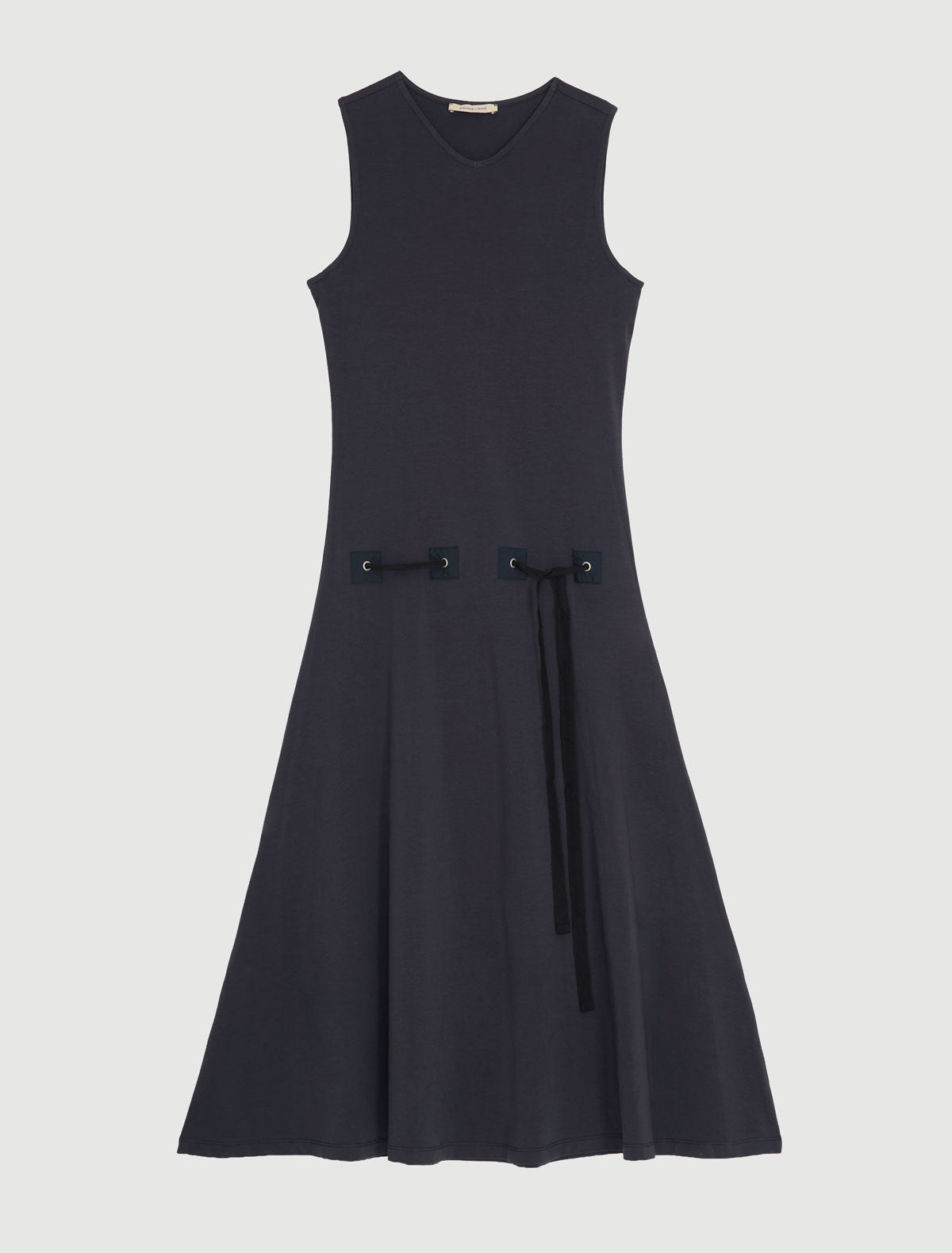 Suni dress fabric patch details hips eyelets blue