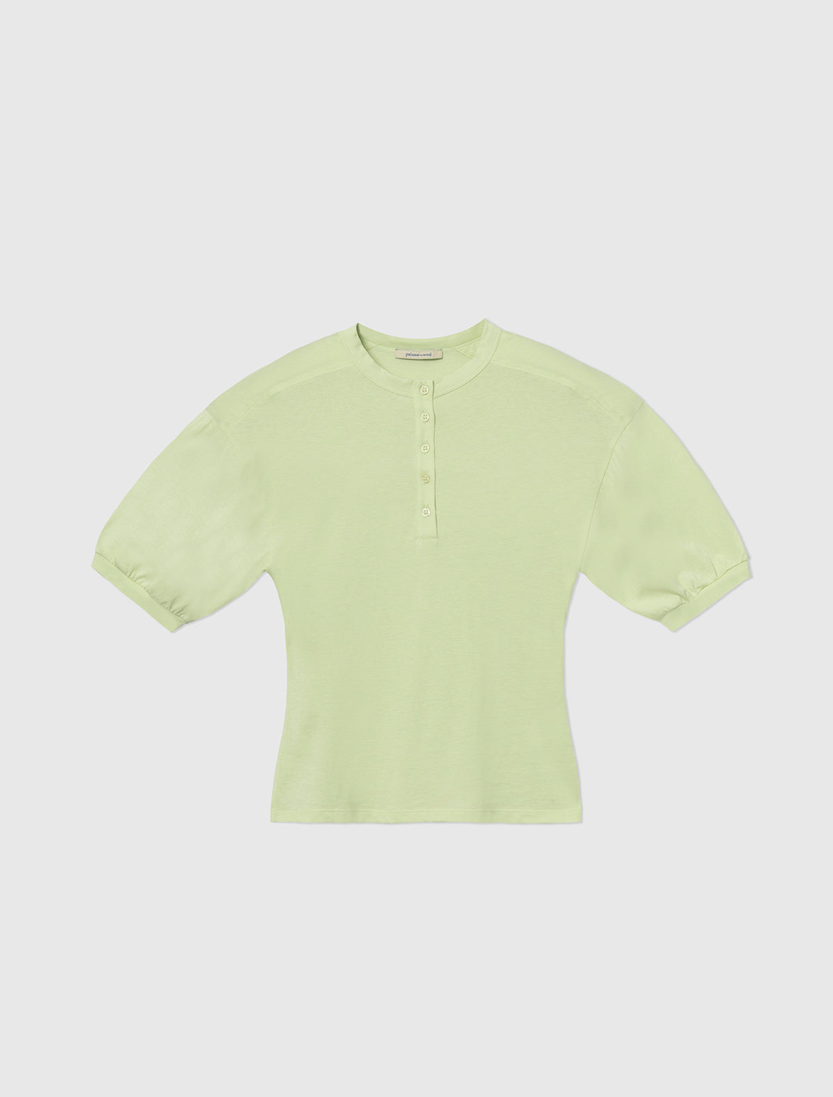 Renfo short sleeved top henley neckline raglan sleeves removable shoulder pads fluor