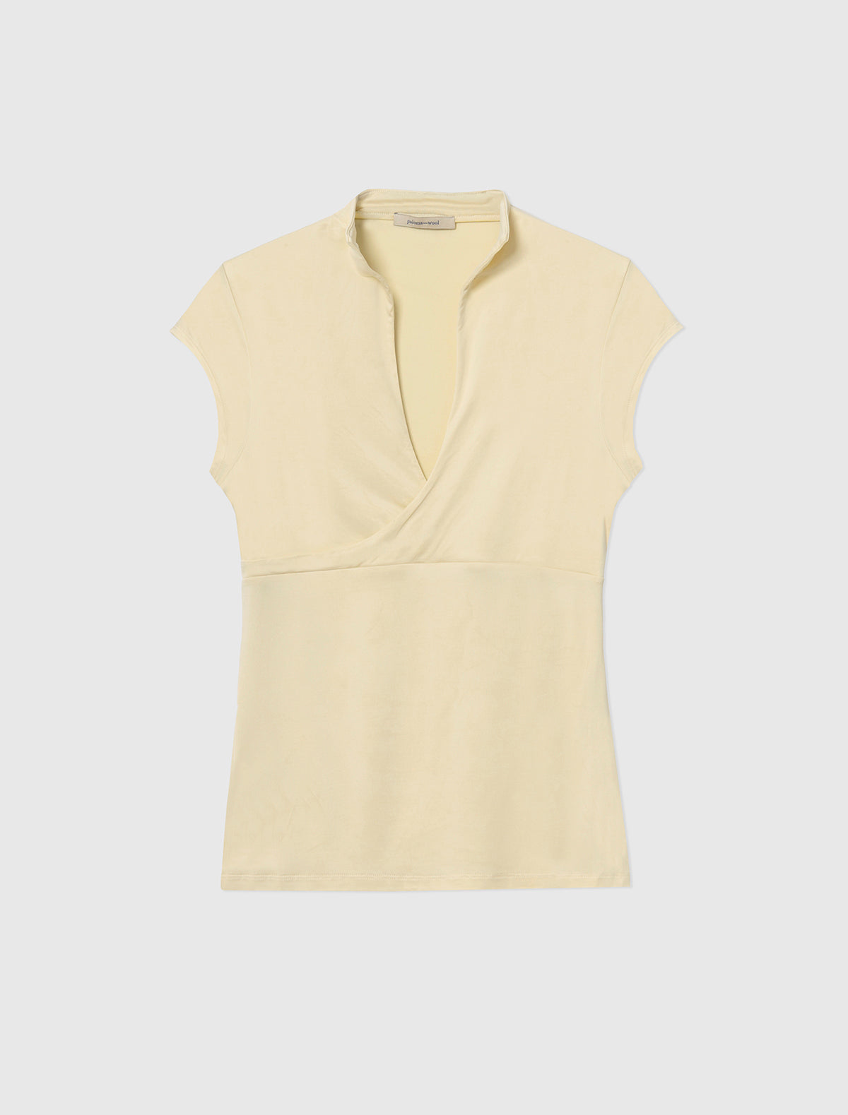 Tiven fitted short sleeve top crossed front yellow