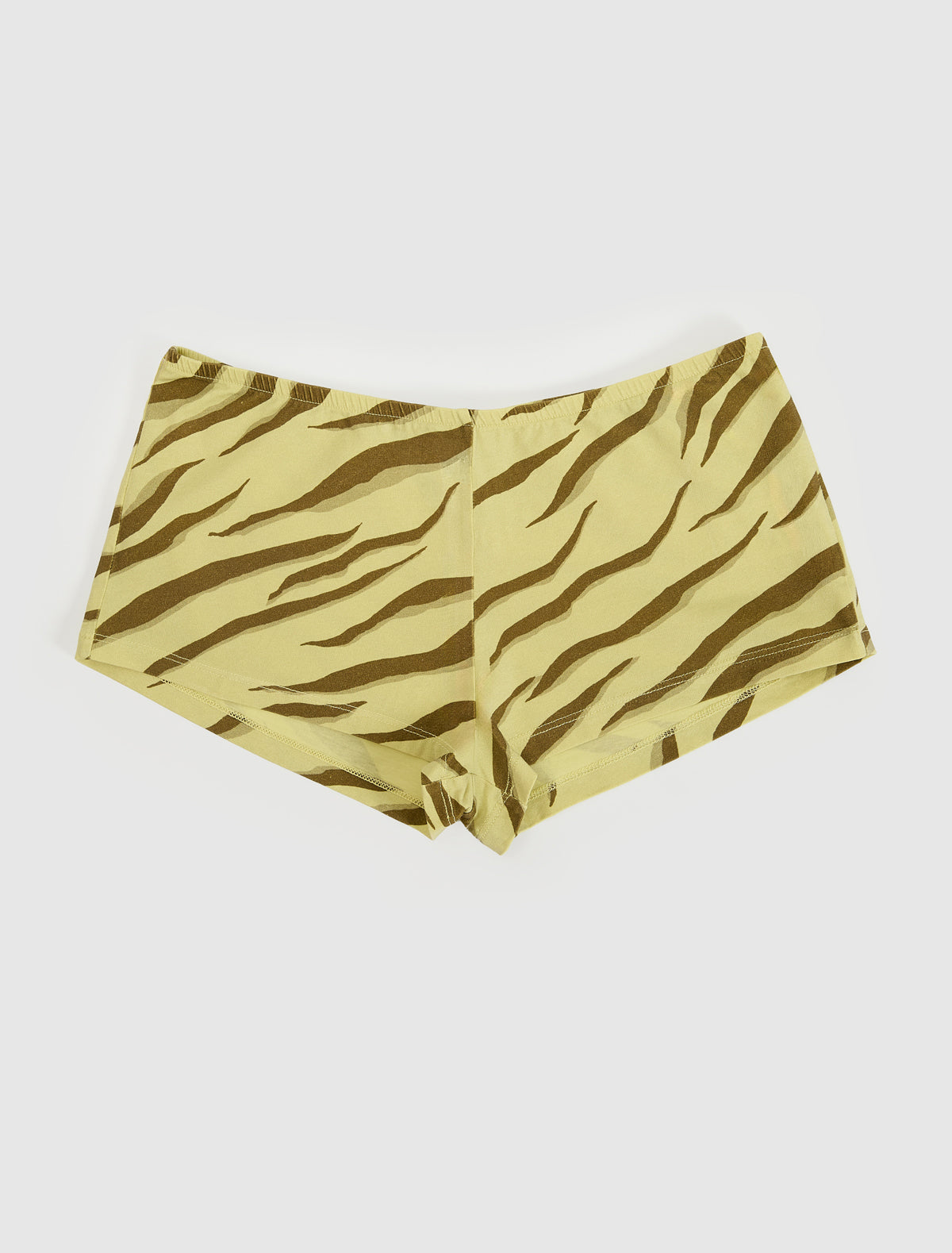 Dio stretchy cotton mini shorts printed motifs yellow