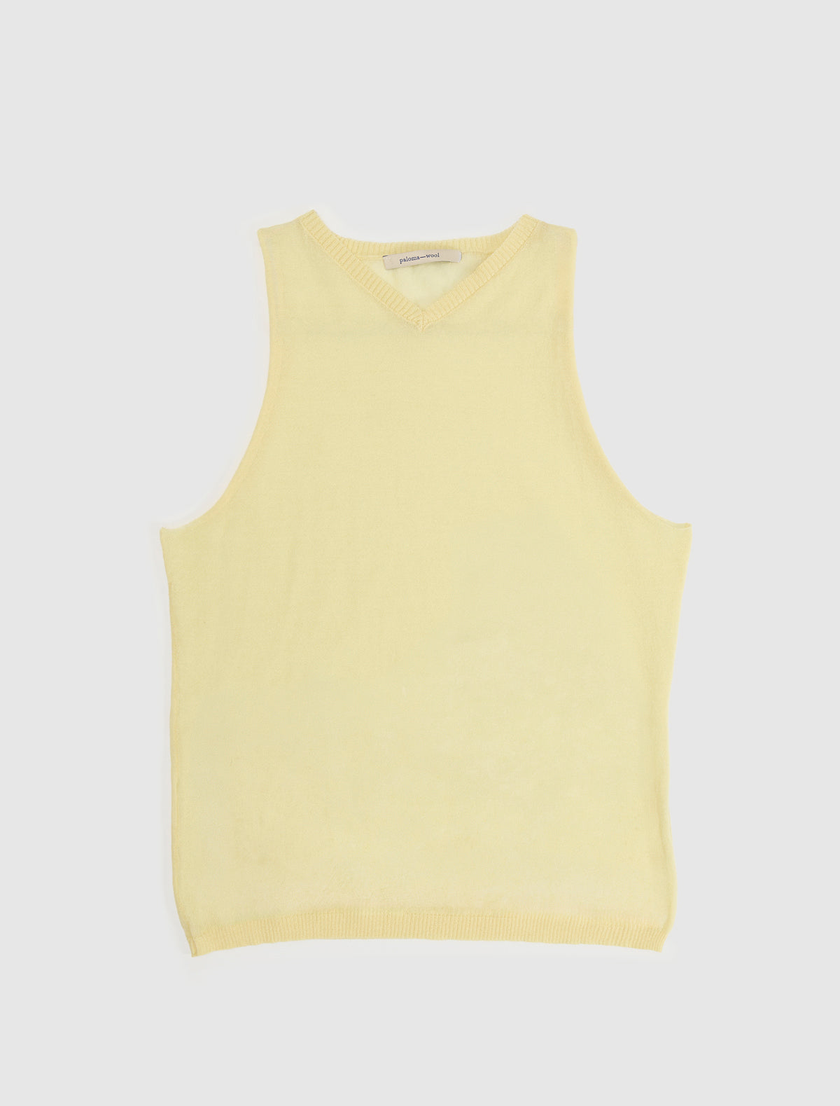 SARA II-Yellow sleeveless V-neck knit top – paloma wool