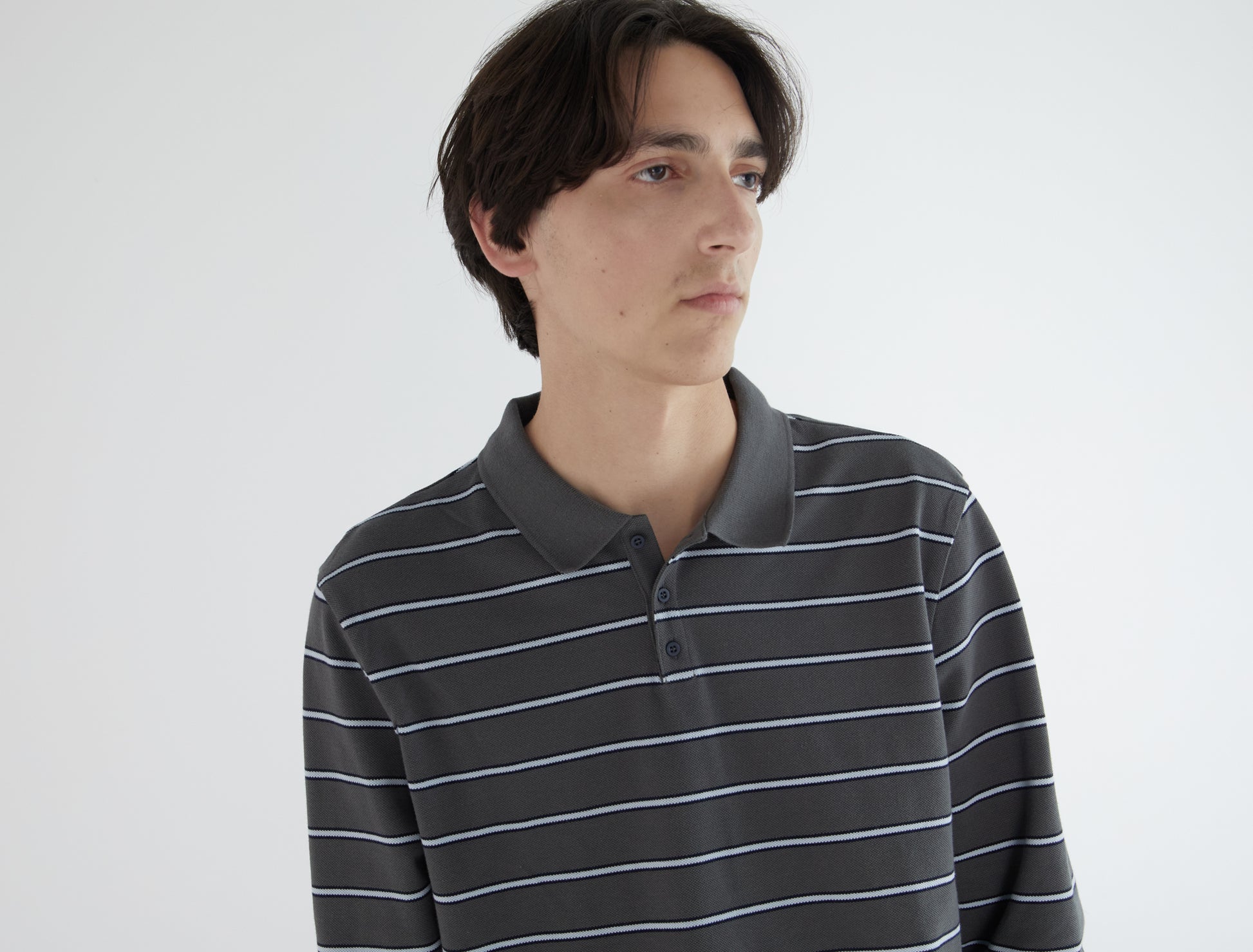 Coty striped men polo pique fabric