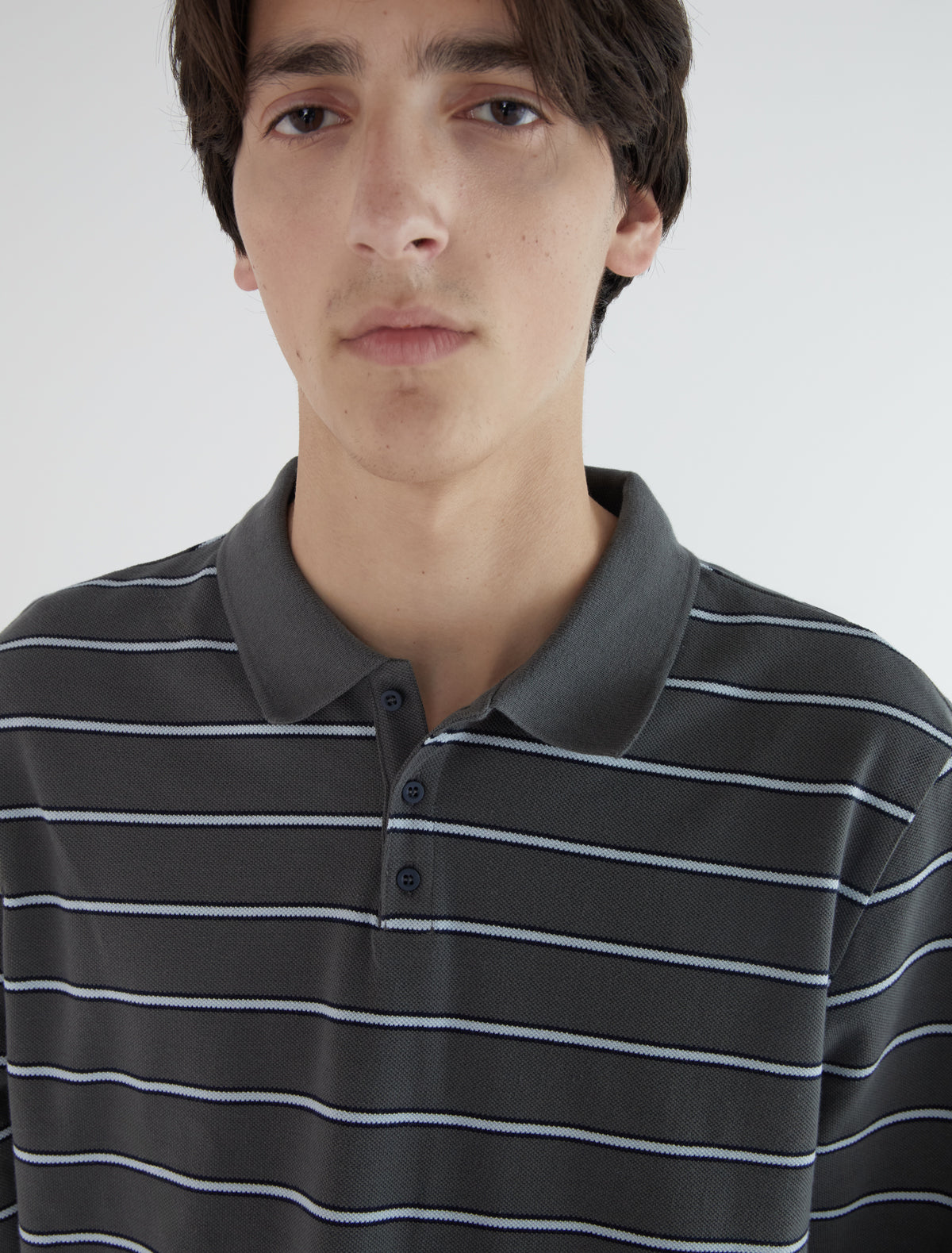 Coty striped men polo pique fabric