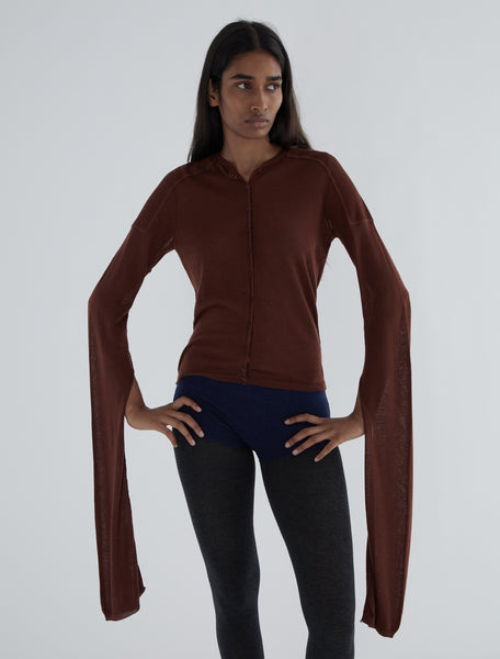 MERCURI BUTTONS-Cardigan with a central button closure and extra