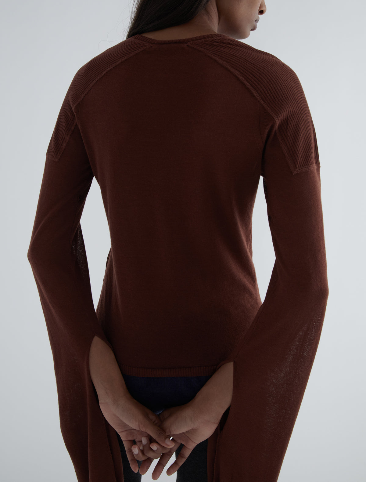 Mercuri buttons cardigan extra long sleeves brown