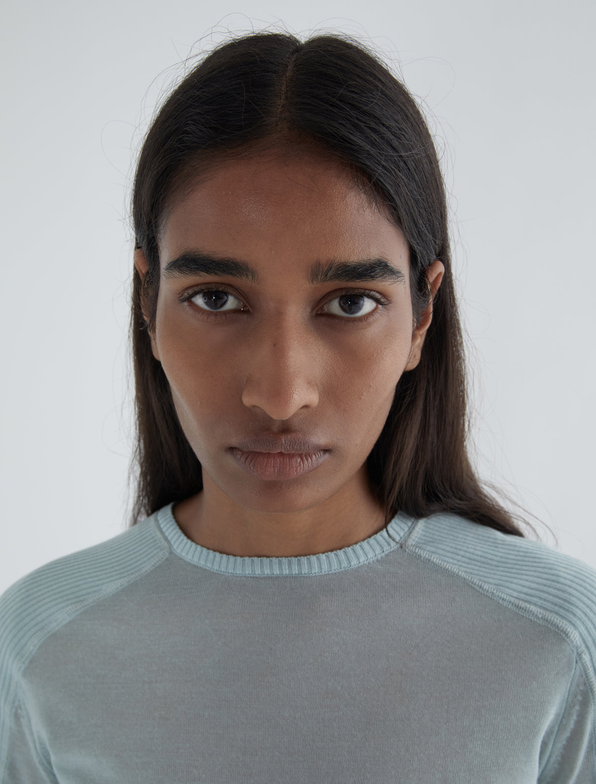 Mercuri round neck extra long slevees lightblue