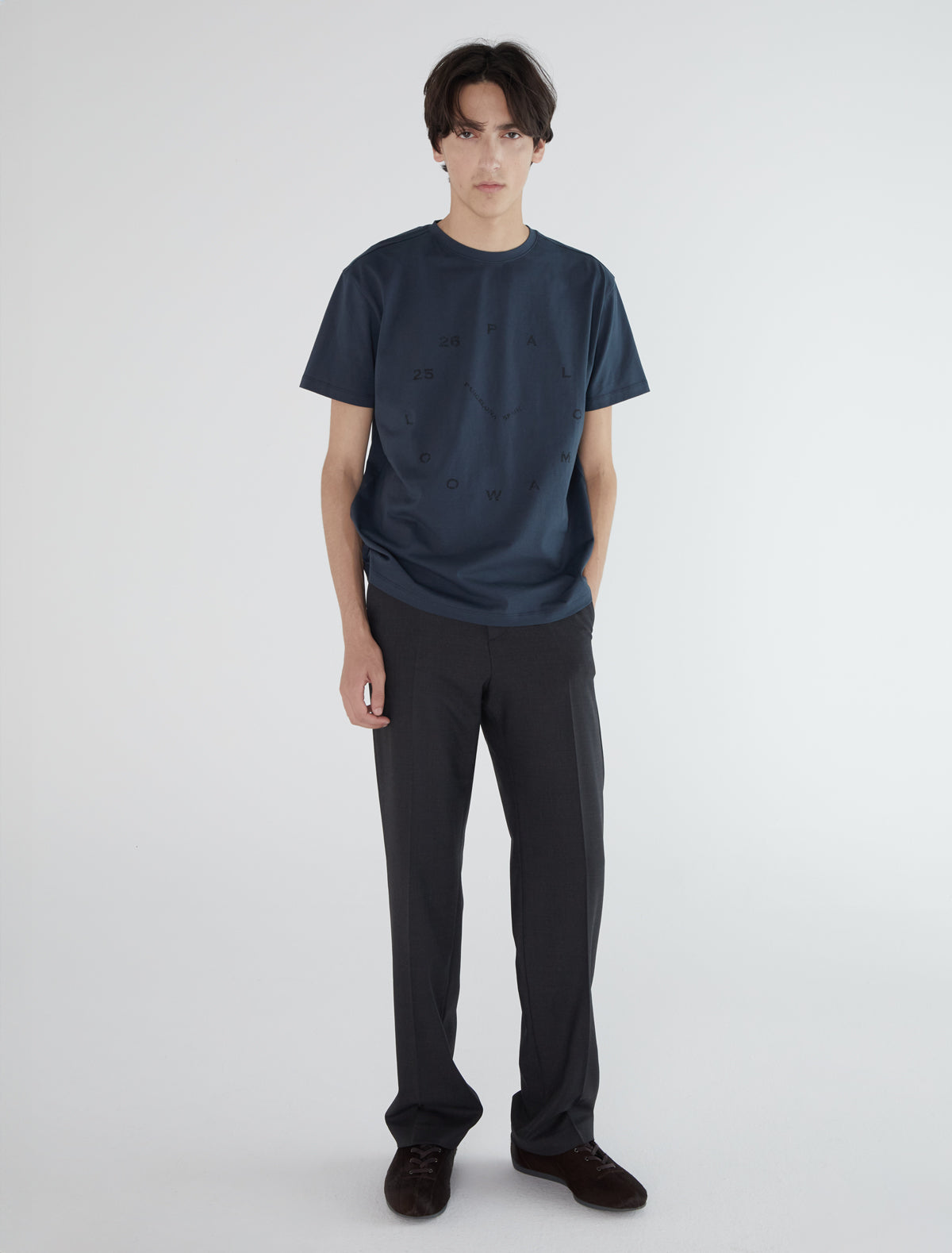 Oclock b loose tshirt distressed effect clock print