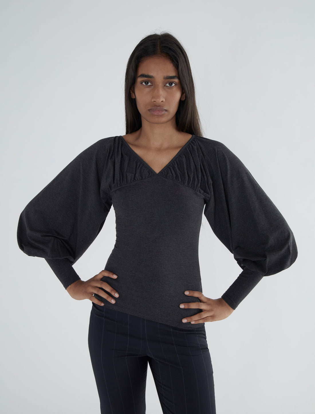 TAPIOCA-Long-sleeve top with a fitted body and voluminous chest and ...