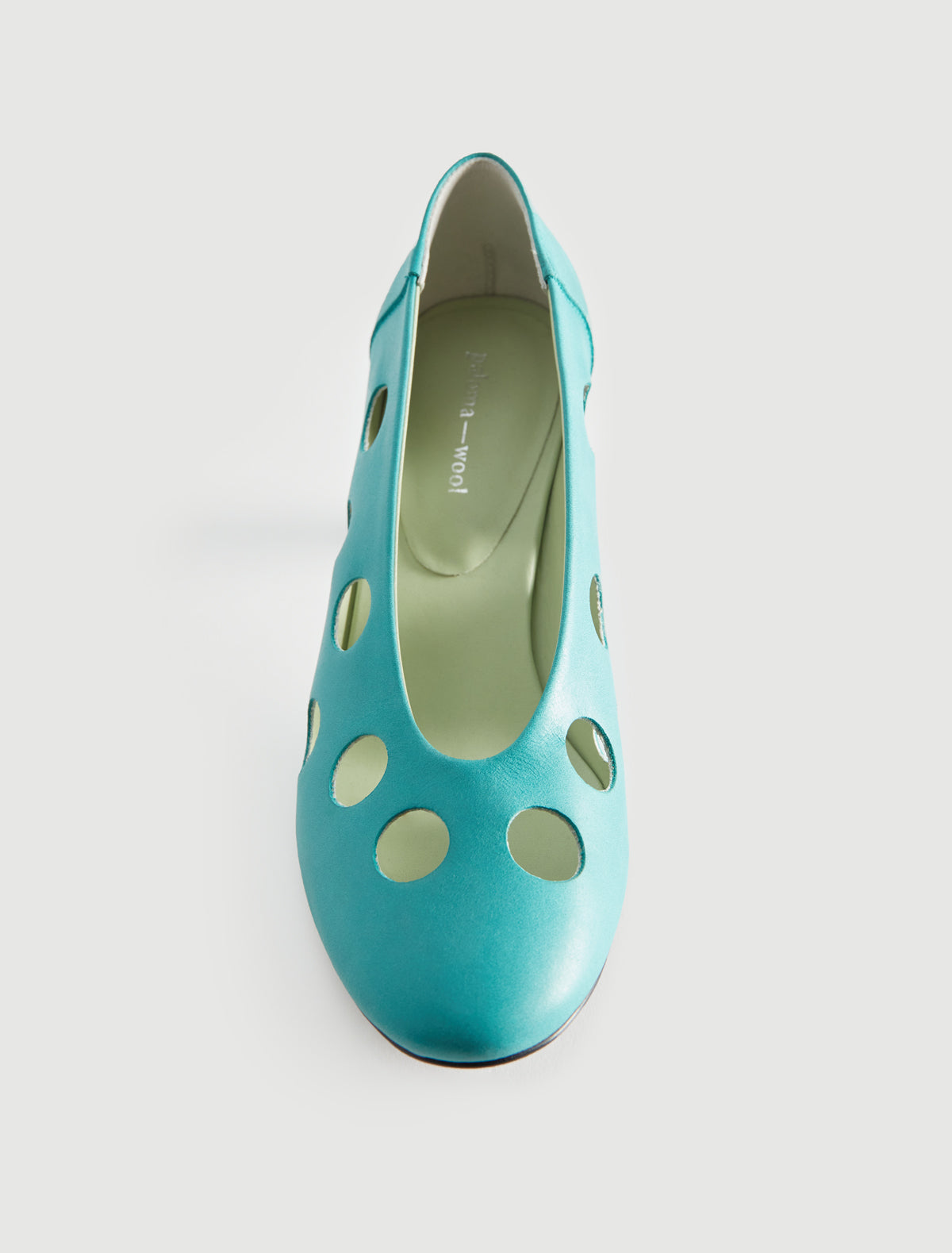 Uma dot pump perforated leather polka dot pattern blue