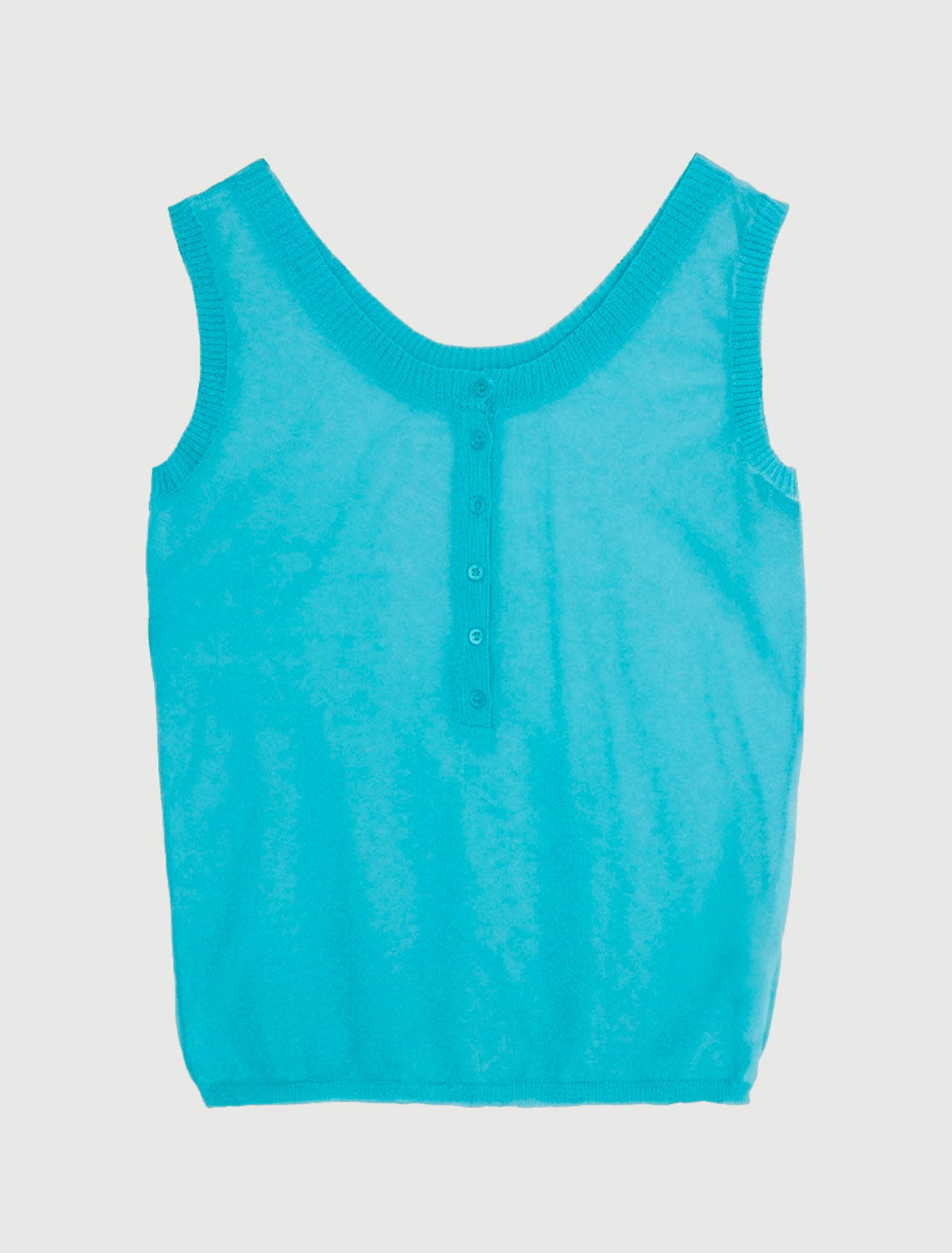 paloma wool 水色 タンクトップ VELATA-Blue sleeveless top with a front placket detail – paloma wool