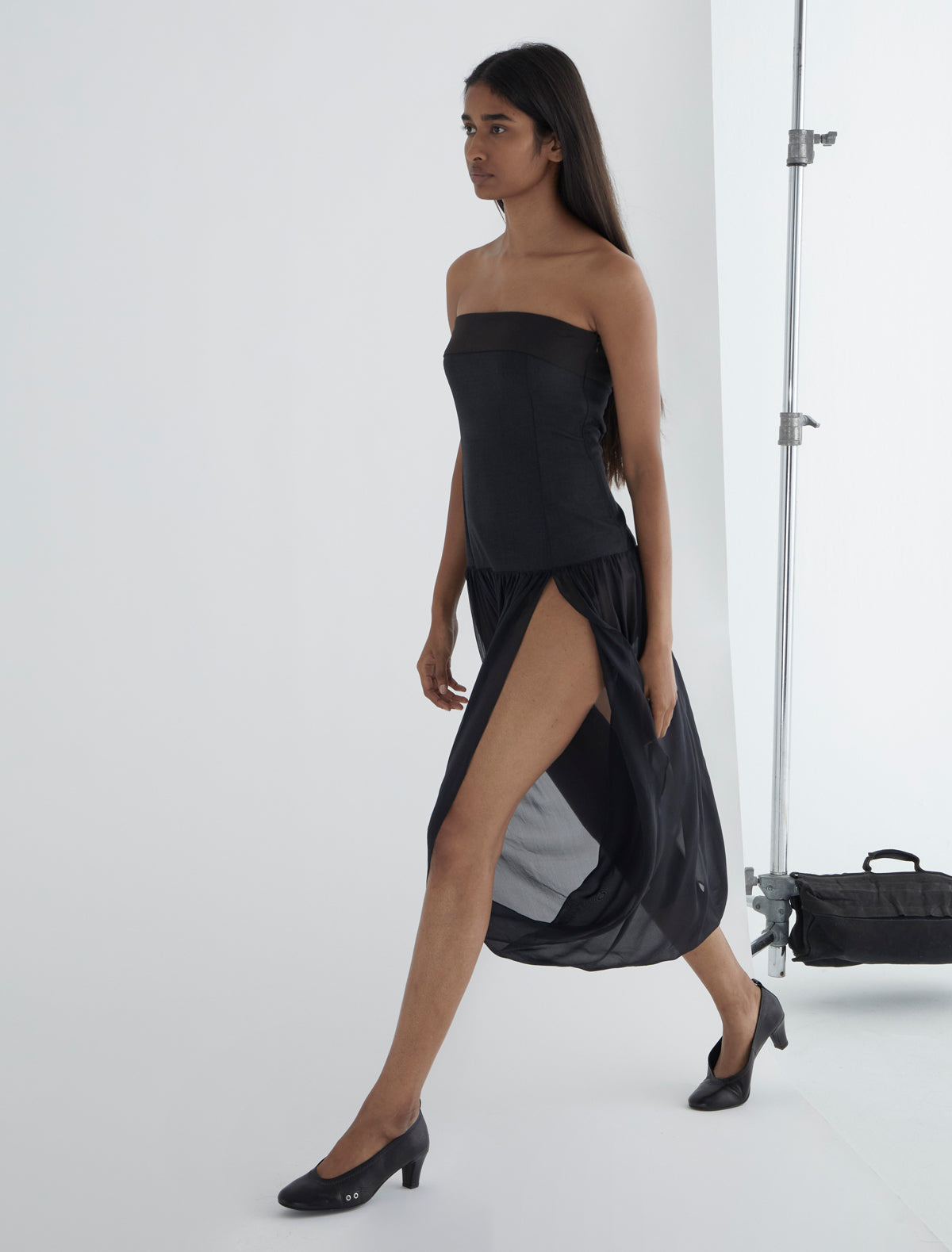 Mila dress tailored fabric body silk skirt