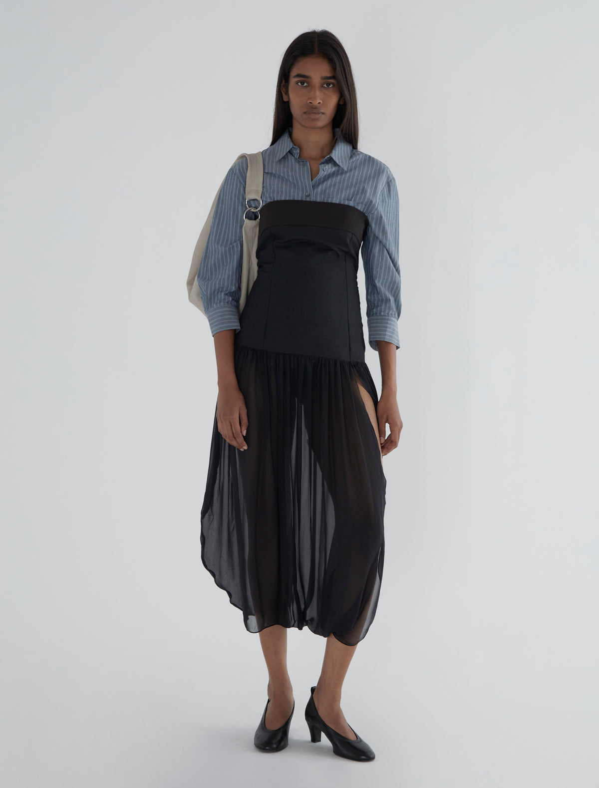 Mila dress tailored fabric body silk skirt