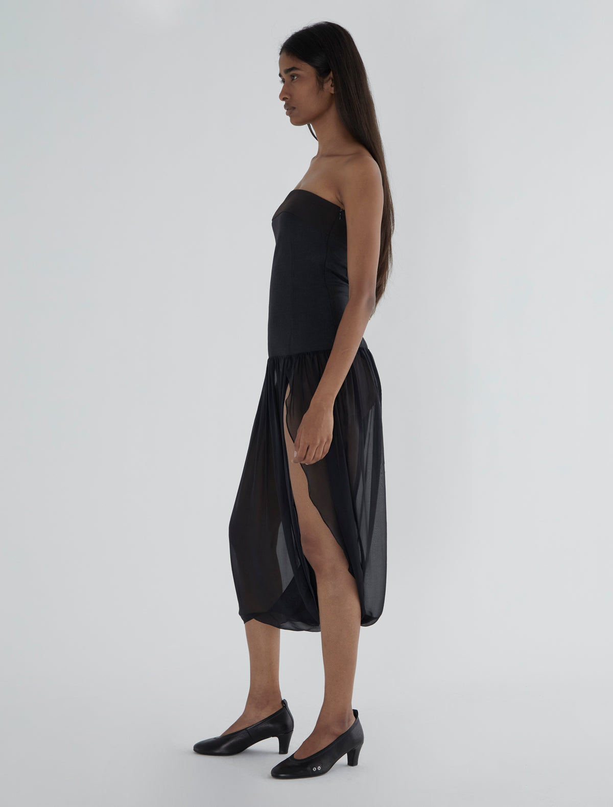 Mila dress tailored fabric body silk skirt