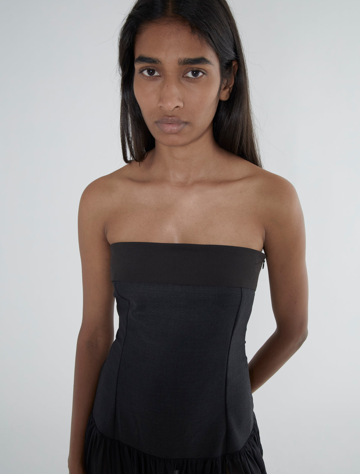 Mila dress tailored fabric body silk skirt