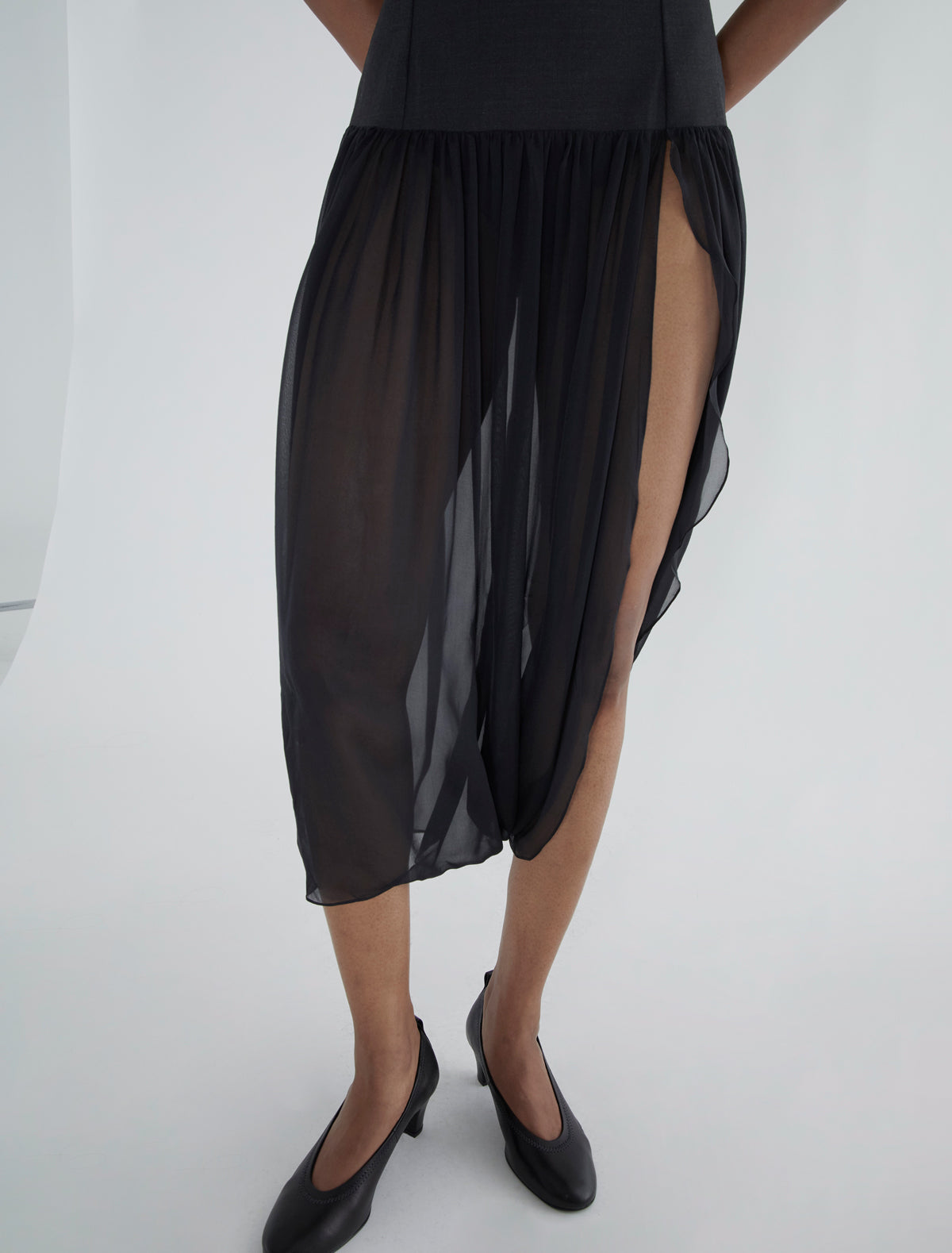 Mila dress tailored fabric body silk skirt