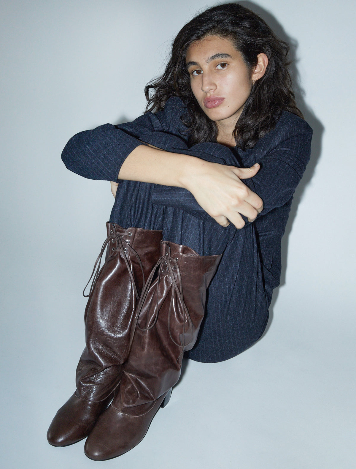 Victoria loose calf boot brown