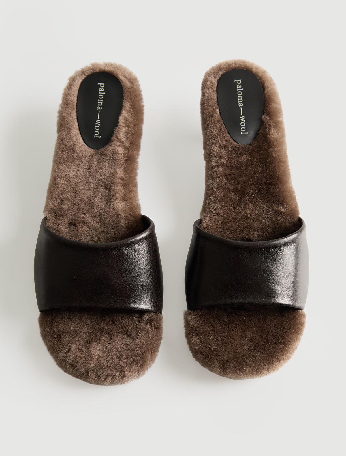 Anastasia slide sandal fur footbed wide shaped 3 cm kitten heel