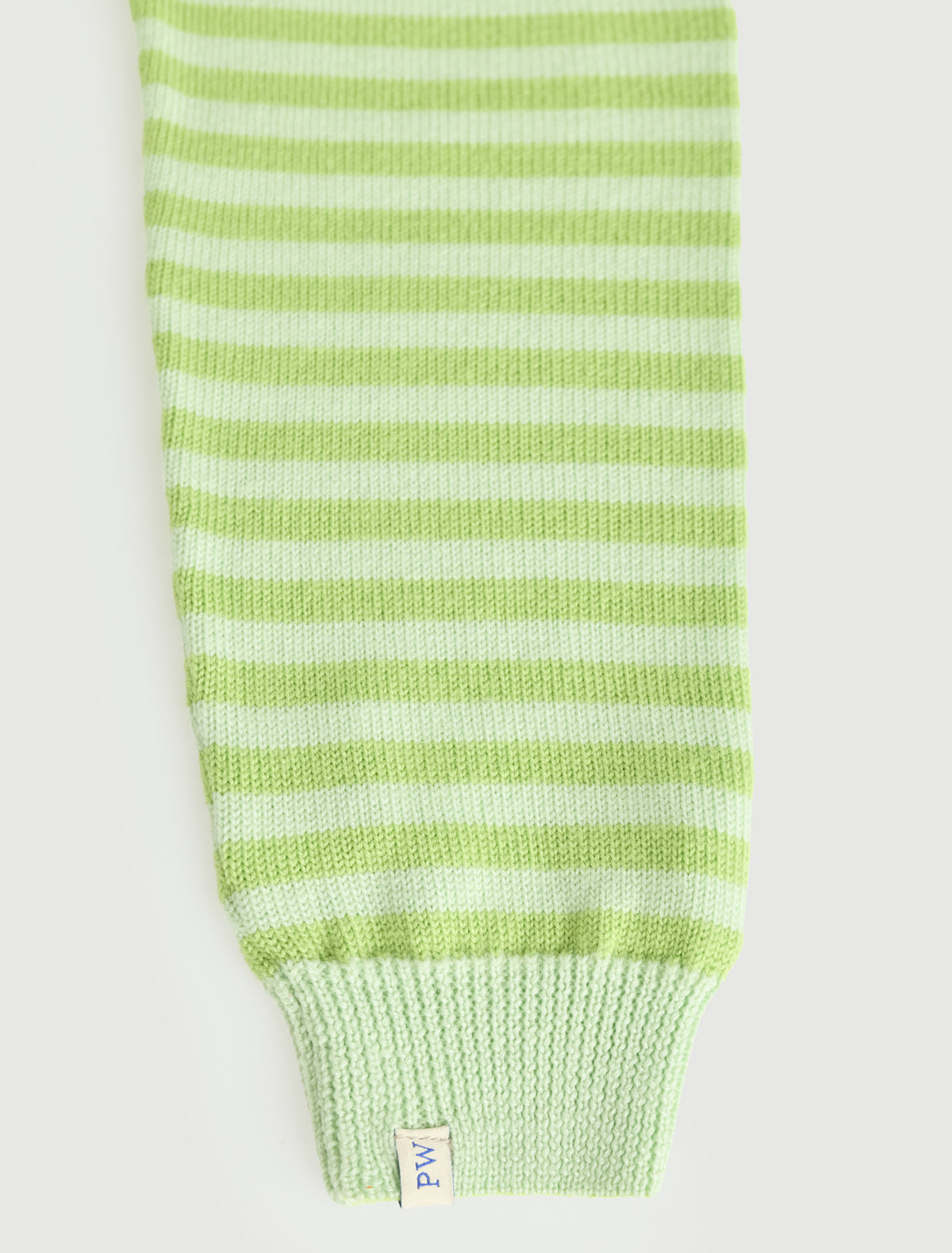 Bela striped scarf ribbed ends sleeve like effect green