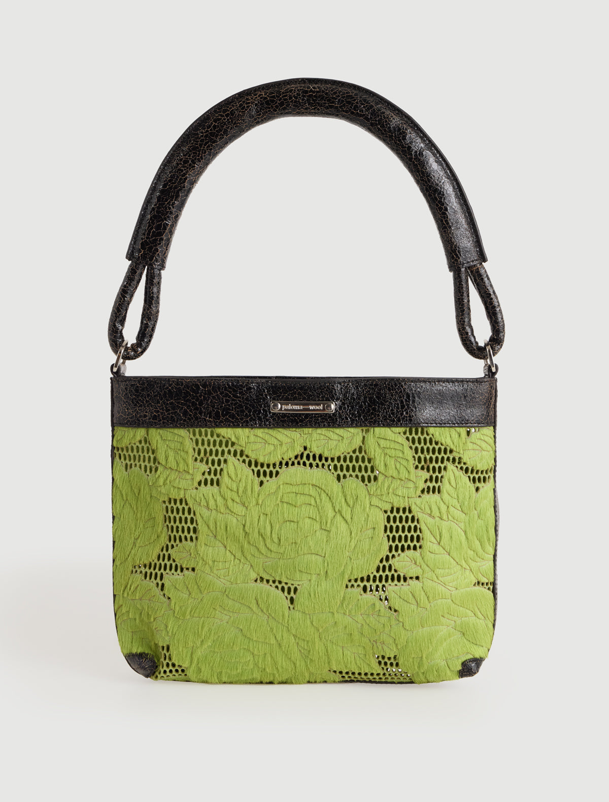 Ilona small u shaped shoulder bag double cord handles green