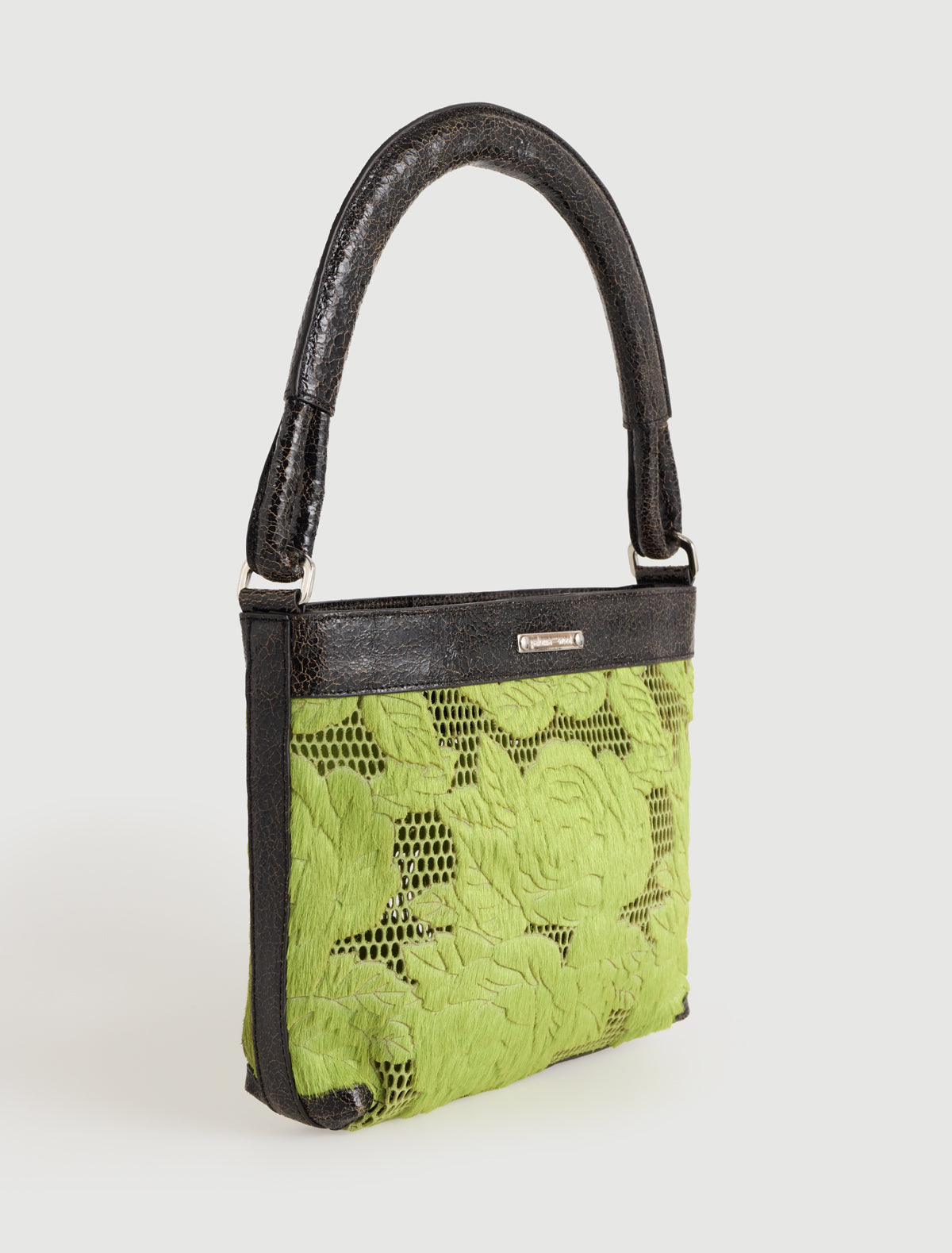 Ilona small u shaped shoulder bag double cord handles green