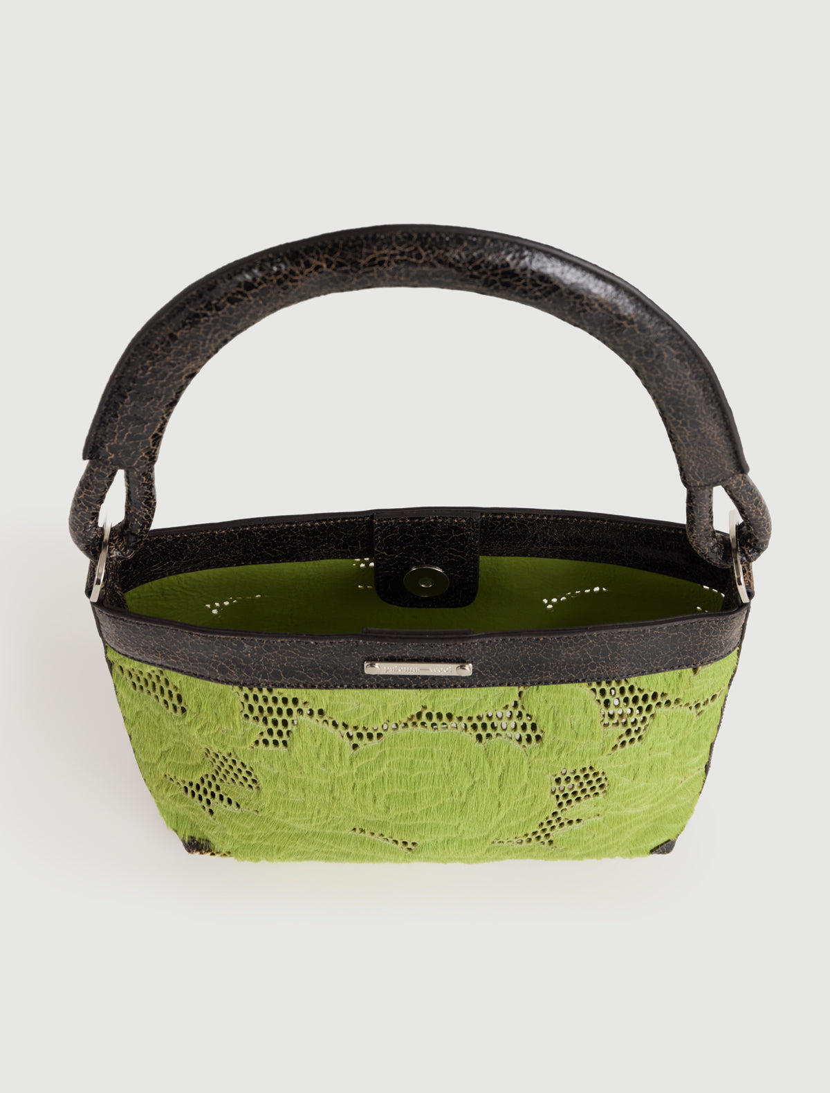 Ilona small u shaped shoulder bag double cord handles green