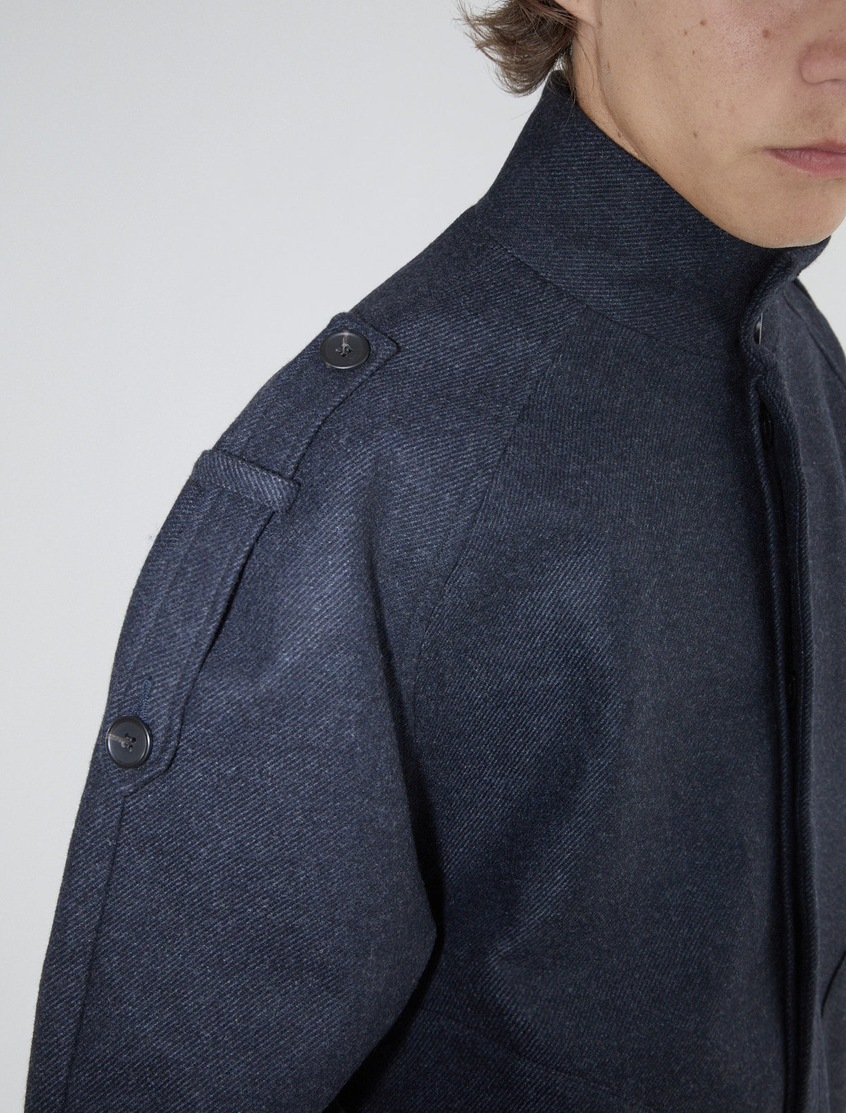 Ferro men woll jacket ranglan sleeves shoulder tabs