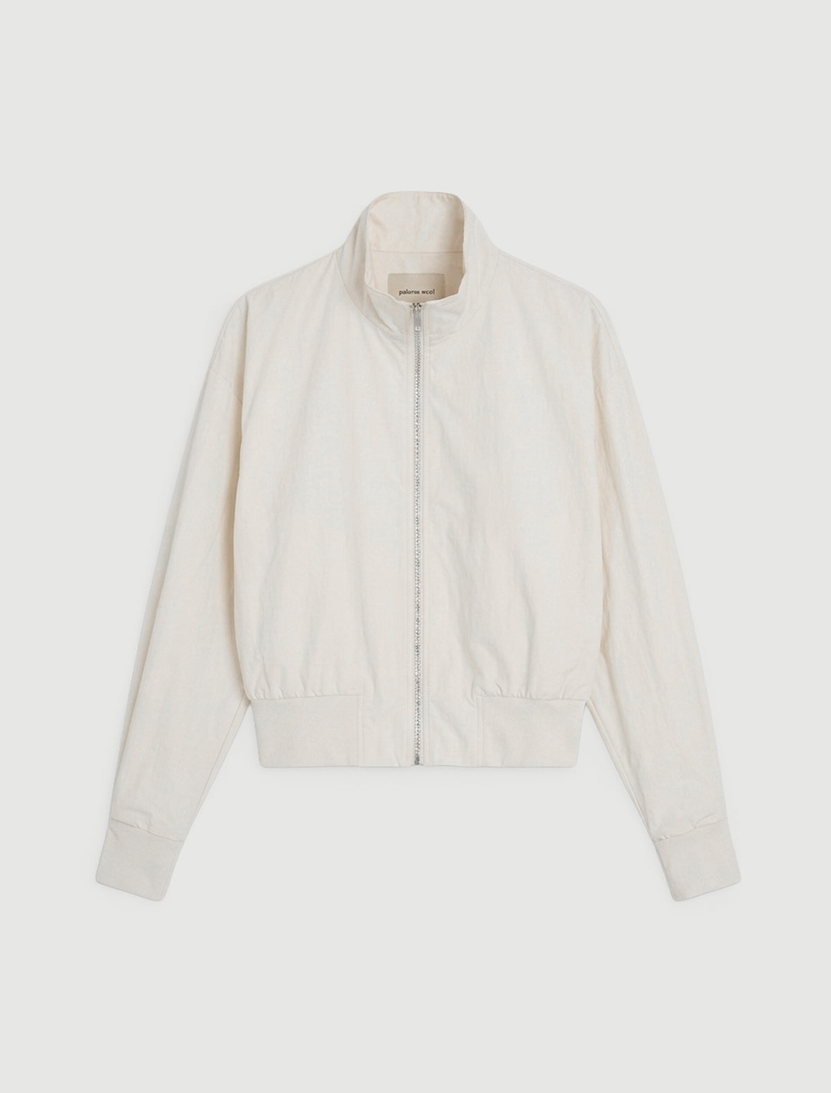 Bastian bomber jacket recycled nylon zip closure white