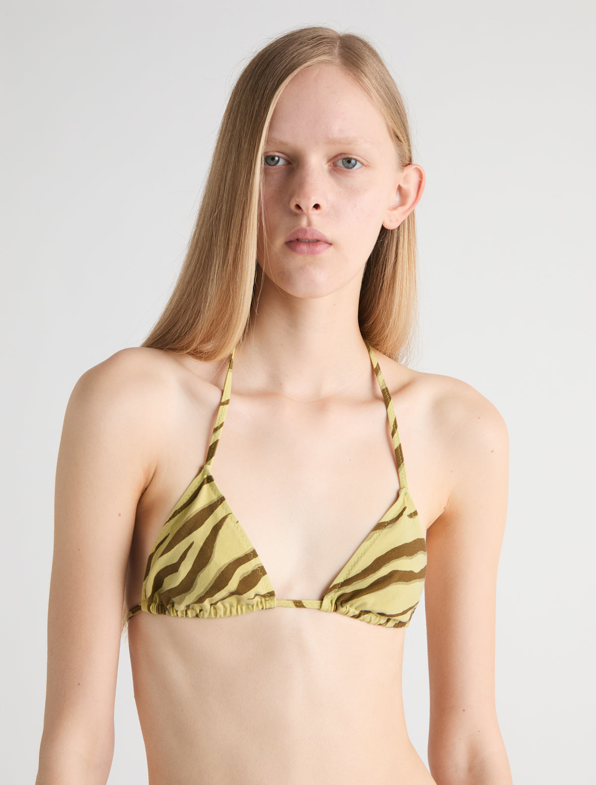 NOVA TOP-Triangle bikini top with a zebra print – paloma wool