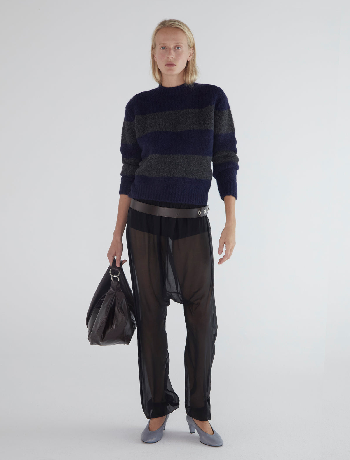 Wally striped heavy knit sweater