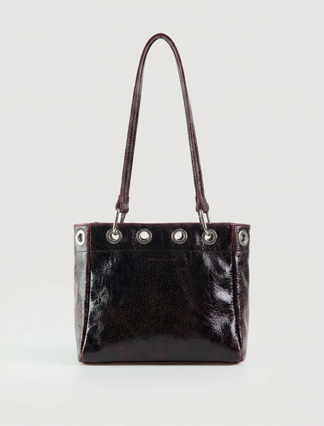 SQUARE PHILANA-Black square shopping bag with multiposition