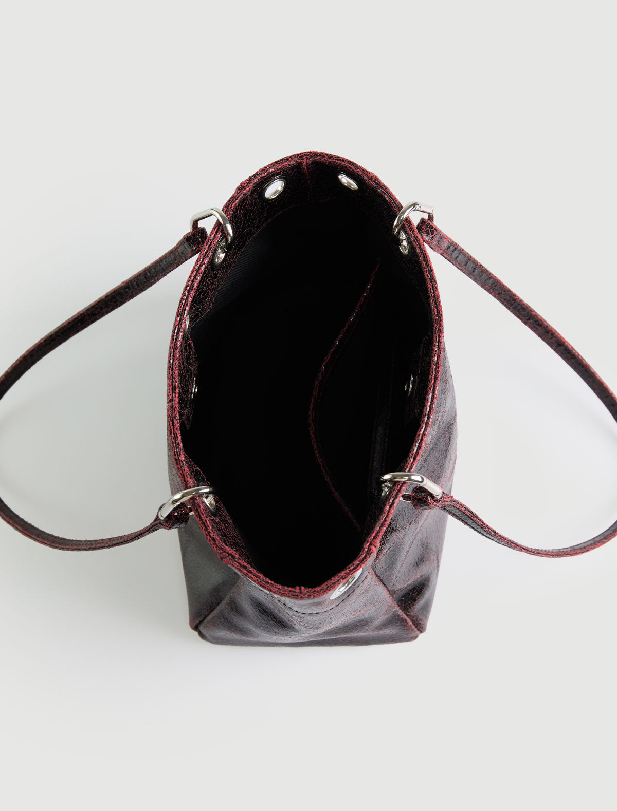 Square philana shopping bag multiposition handles eyelets details black