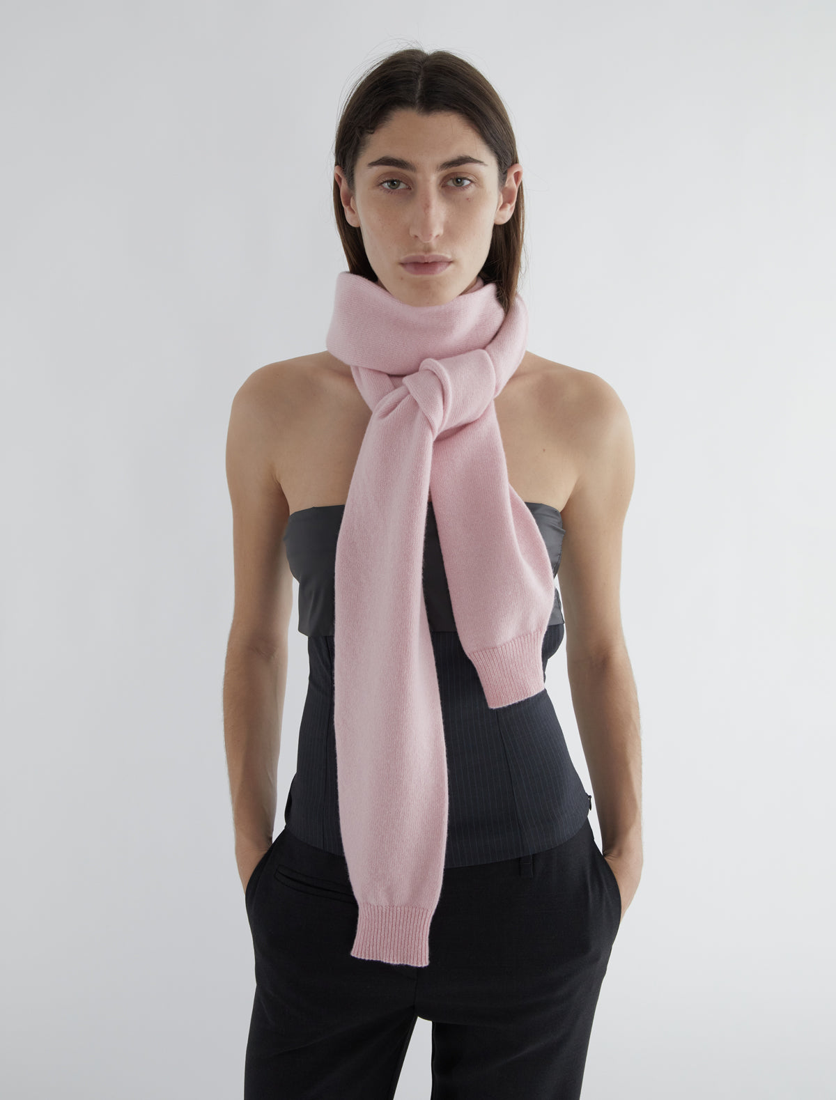 Moix wool scarf cuffs pink
