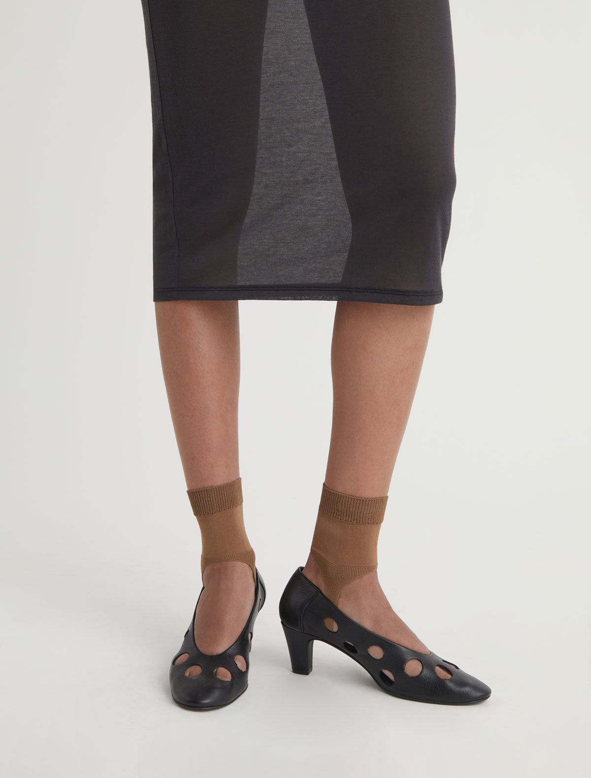 Dina short fuseau style knitted socks brown