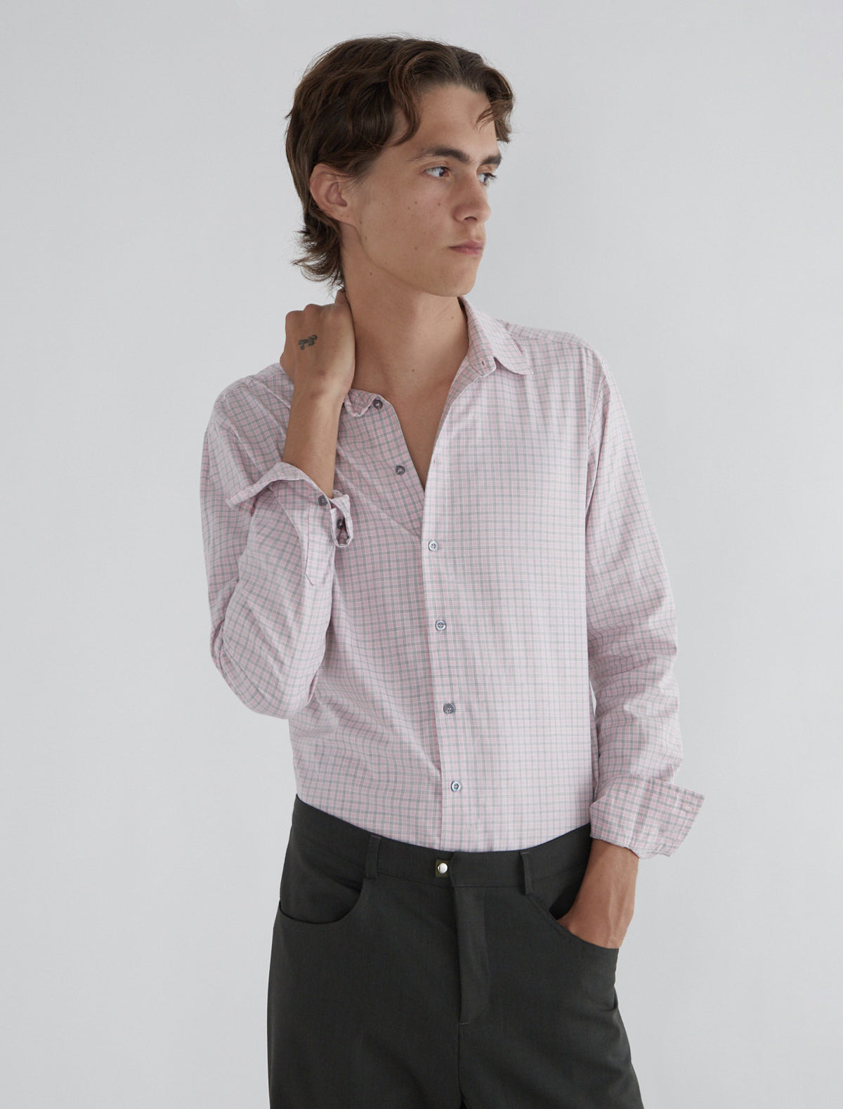 FINITA-Pink checkered men's shirt – paloma wool