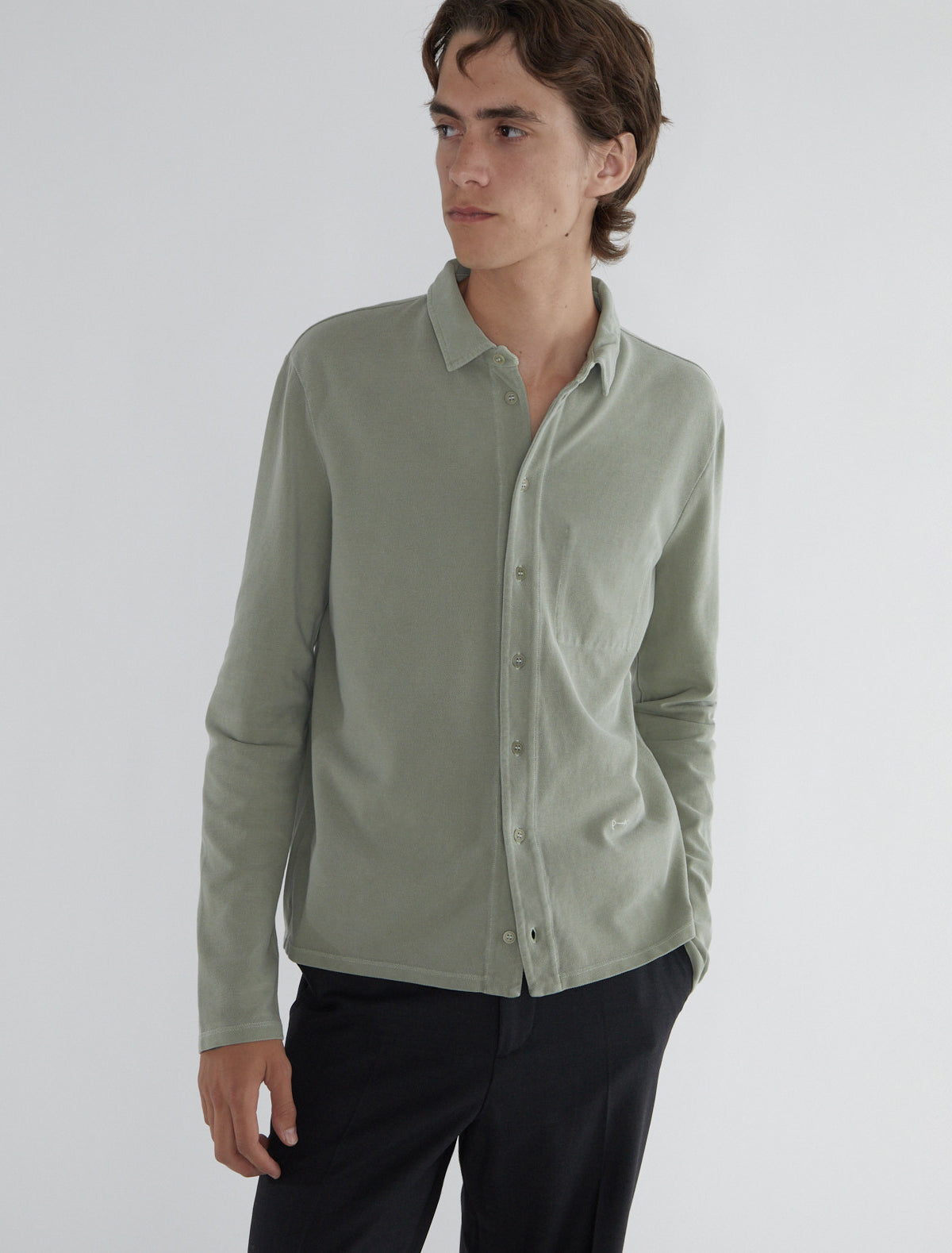 Ludmila pique polo shirt inside pocket khaki