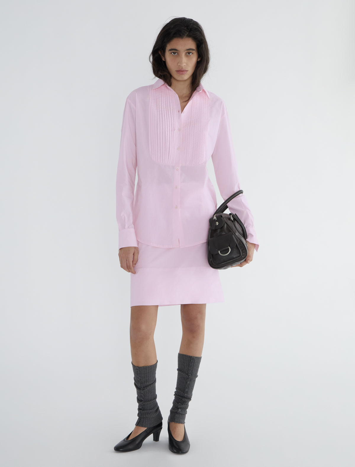 Paulina knee length cotton skirt pink