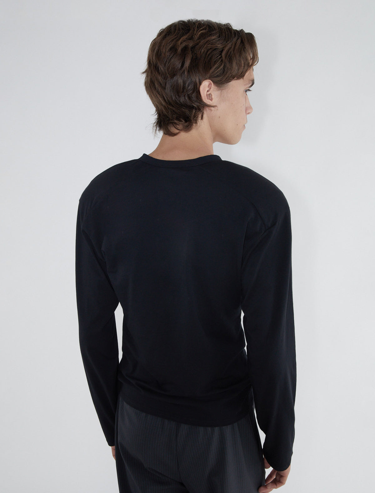 Ryno b men henley neck top cotton black