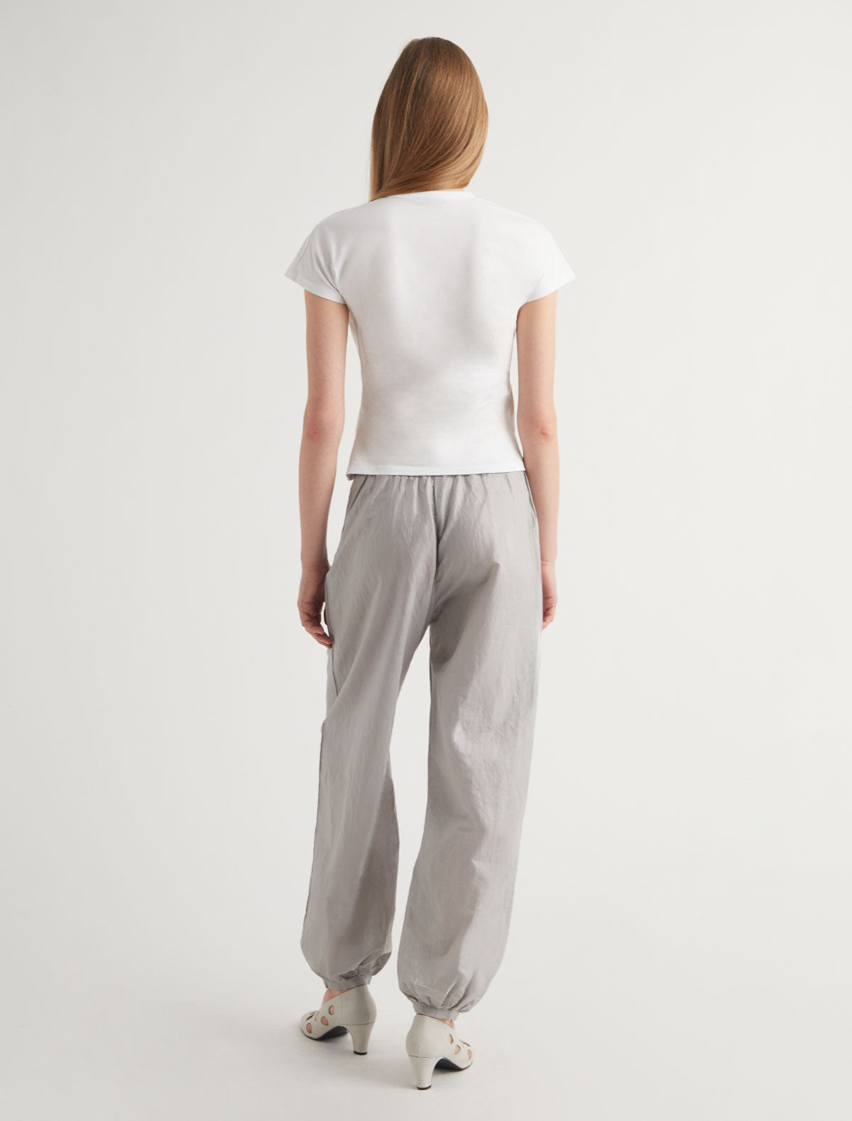 新品未使用　paloma wool パンツ　白 OLIMPIA-White crossed raglan top with side snap closures and