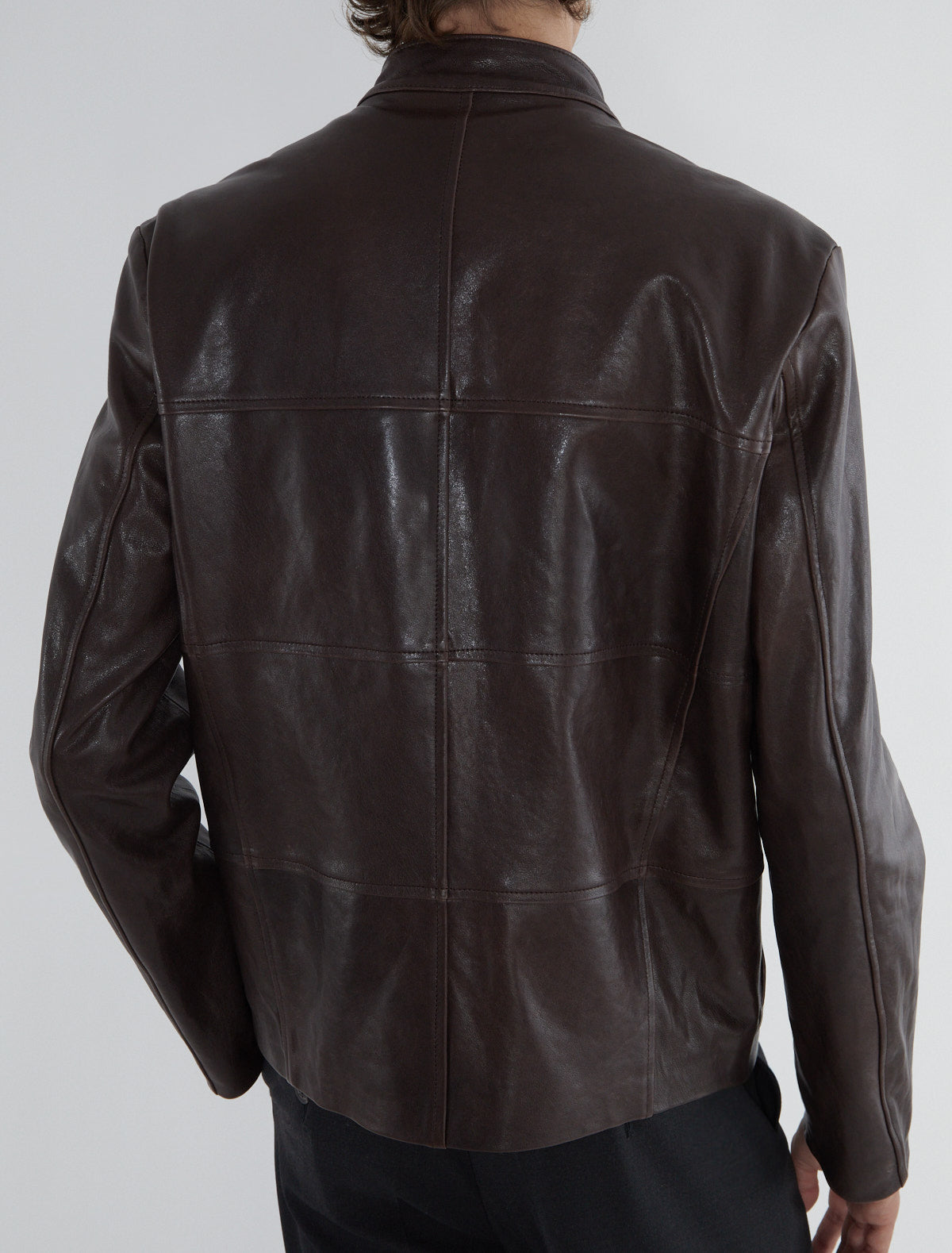 NIQUEL B-Men's leather jacket featuring four front buckles for an
