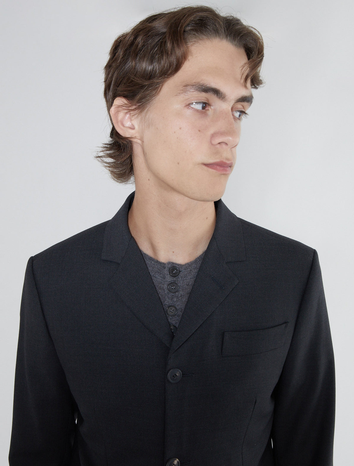 Trave men suit blazer welt pockets darkgrey